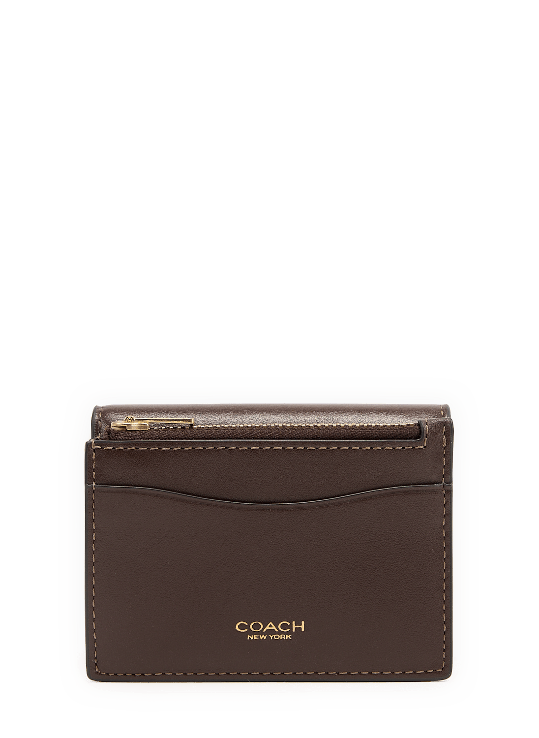 Porte-cartes imprimé avec compartiment amovible COACH Marron