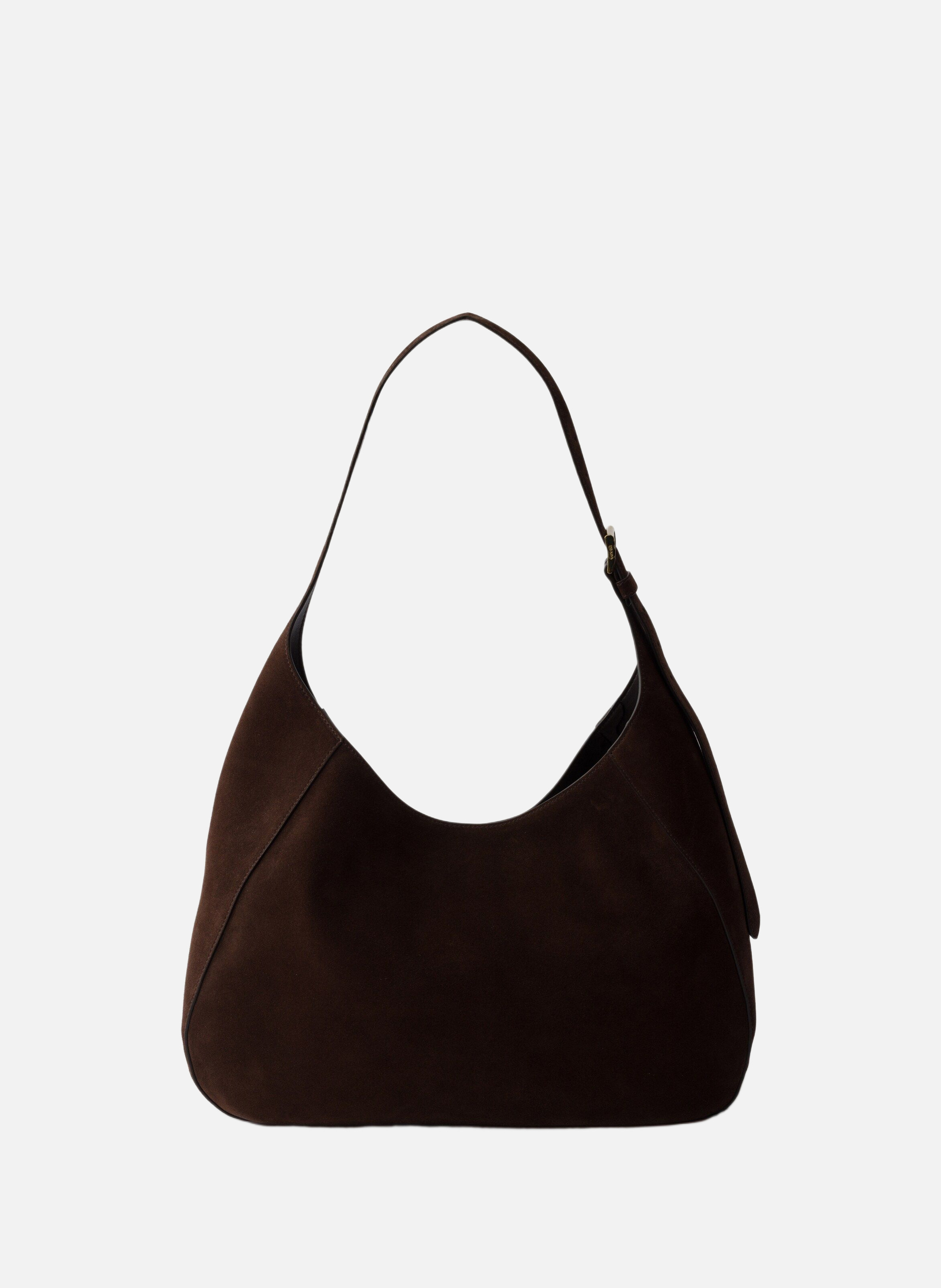 Grand sac prada boogie en veau velours PRADA Marron