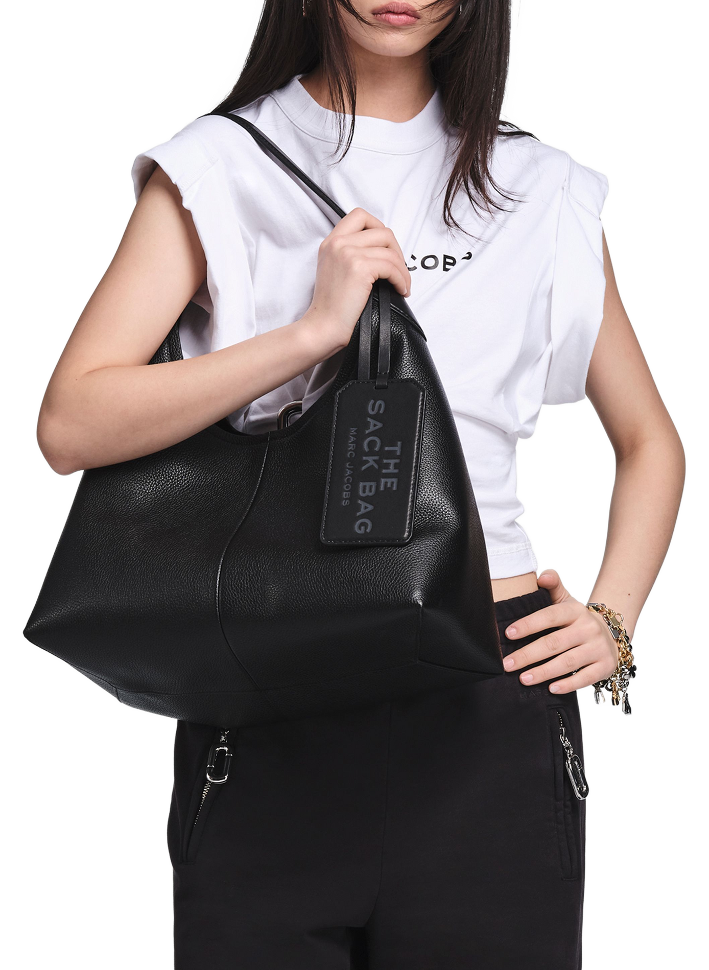 Sac The Belted Sack en cuir MARC JACOBS Noir