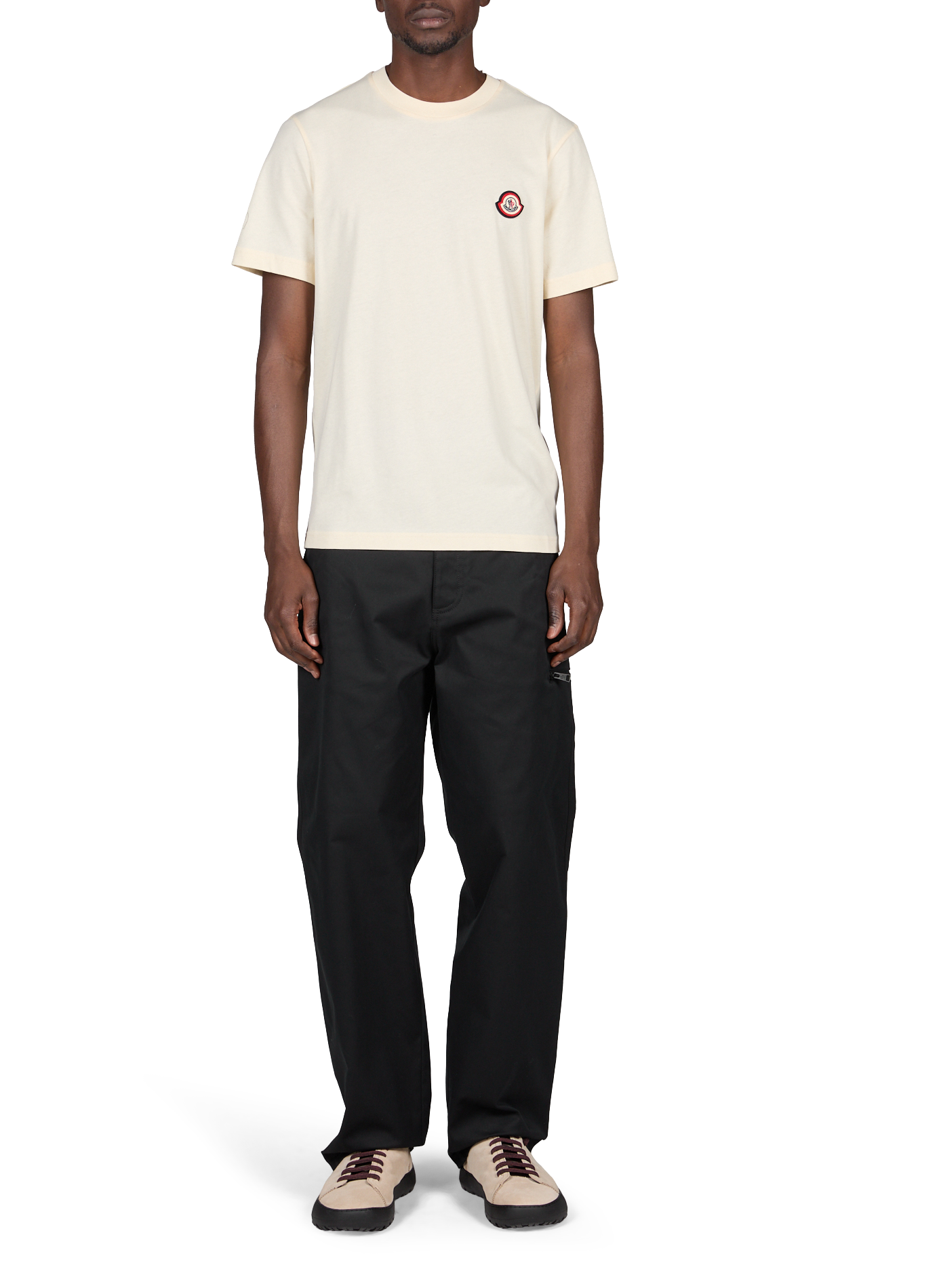 Straight cotton-blend trousers MONCLER Black