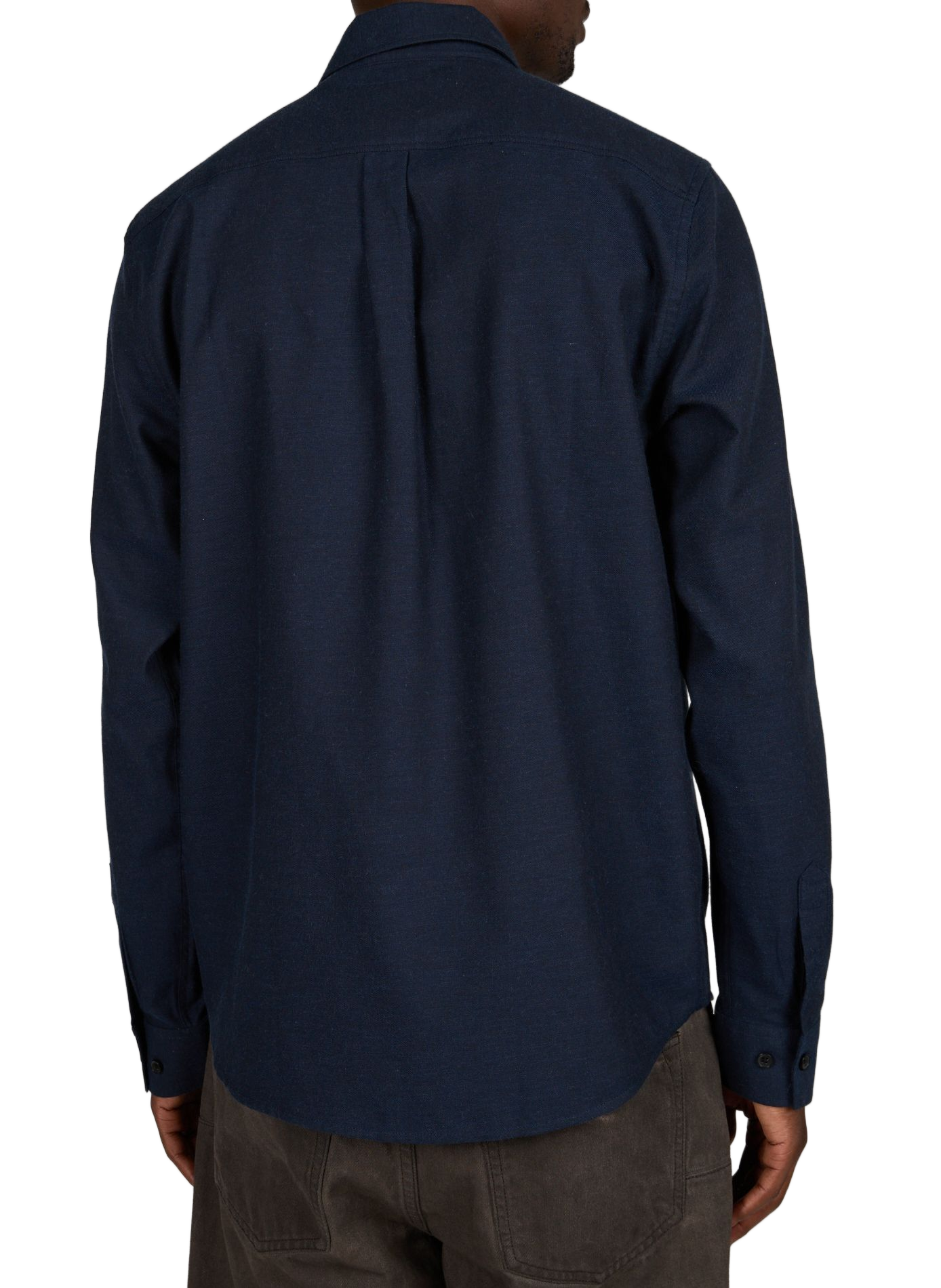 Shirt with straight American collar in plain color LES DEUX Blue