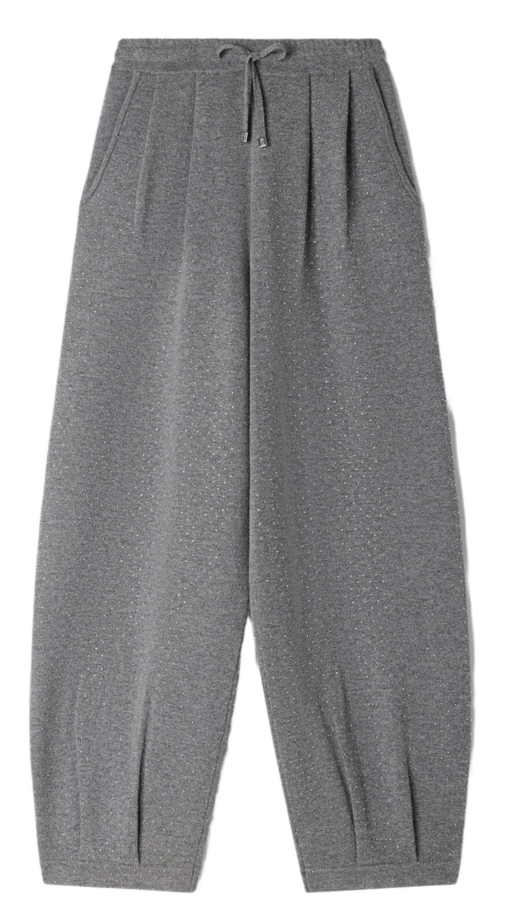 Pantalon large taille haute en laine mélangée SANDRO Gris