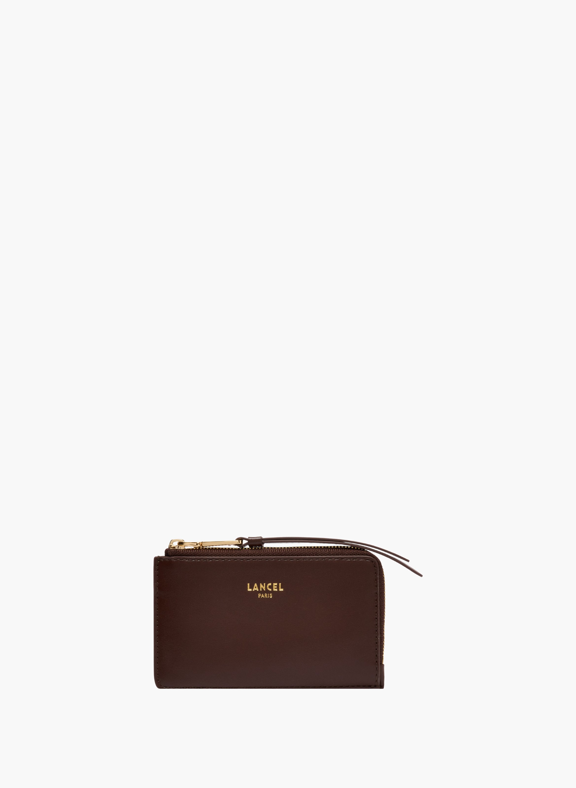 Porte-cartes zippé origami de lancel en cuir LANCEL Marron