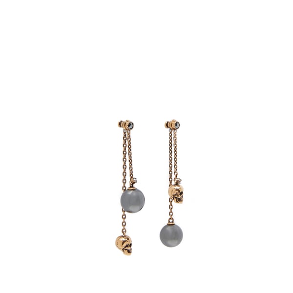 Boucles d'oreille à chaîne Skull en forme de perle