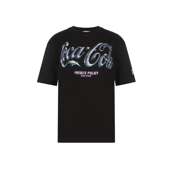 Private Policy Printed Cotton T-shirt In Black