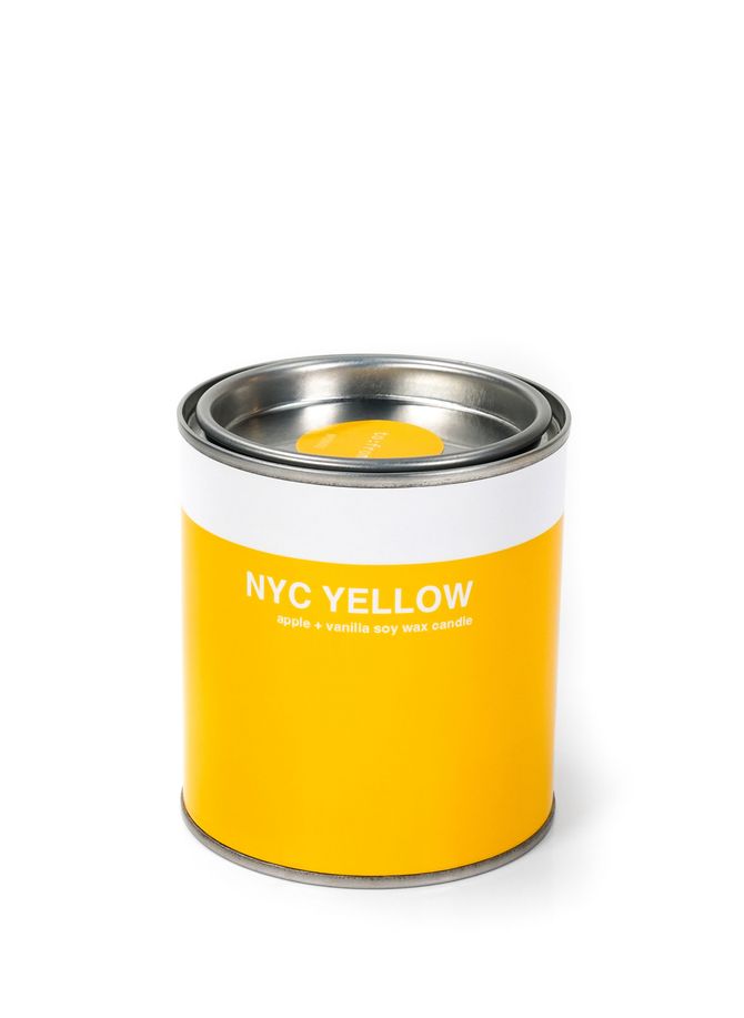 Yellow paint pot candle TO FROM