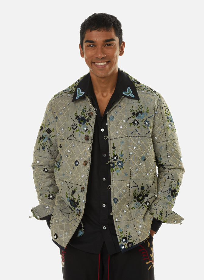 BAZISZT patterned and sequin jacket