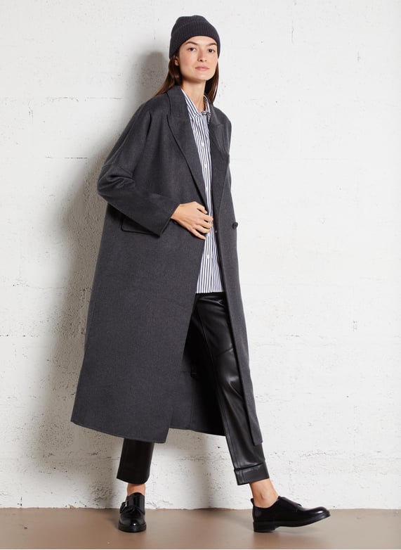 Grey Ikks Manteau Femme Hood Manteau Ikks Femme Gris Manteau Long