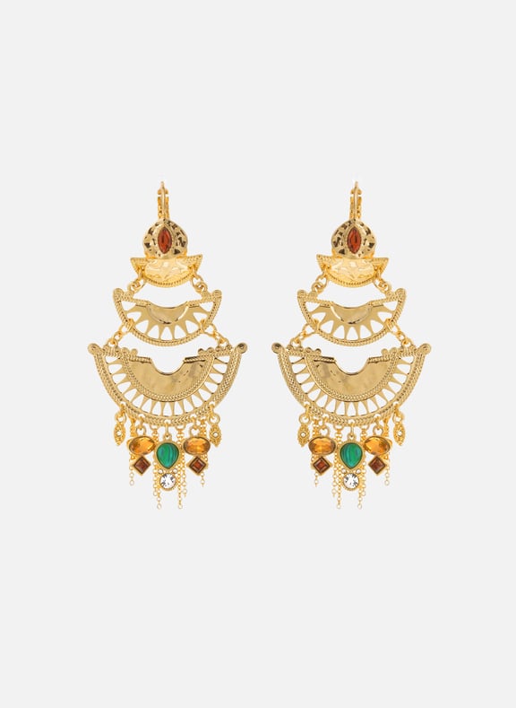Boucles d'oreilles pendantes pour oreilles percées avec perles et pampilles delgado Doré by HIPANEMA HIPANEMA Boucles d'oreilles pendantes pour oreilles percées avec perles et pampilles delgado Doré