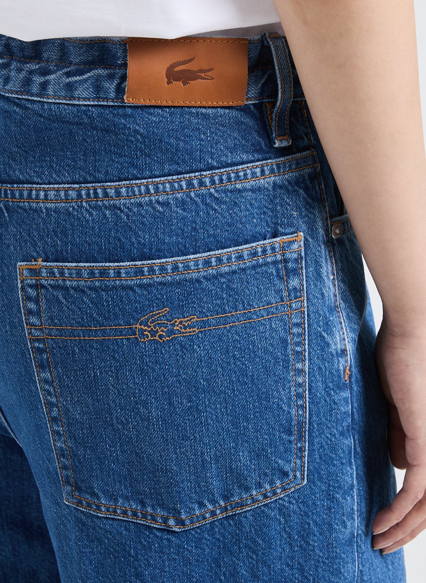 Jean large en coton  LACOSTE Bleu