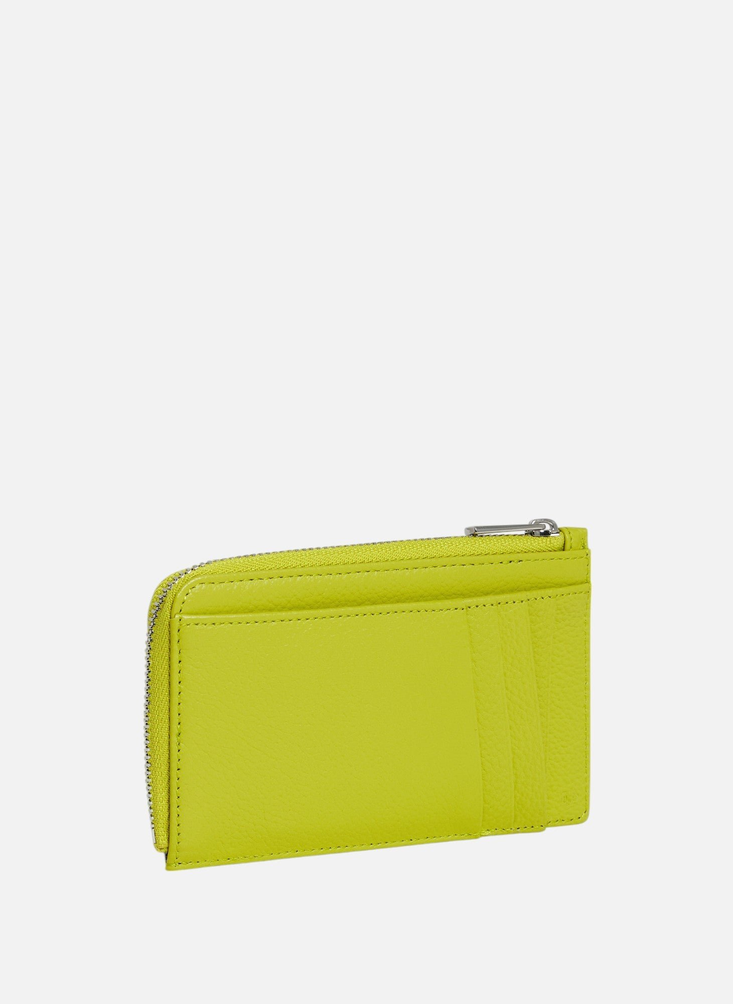 Porte cartes zippé emilie en cuir grainé LE TANNEUR Vert