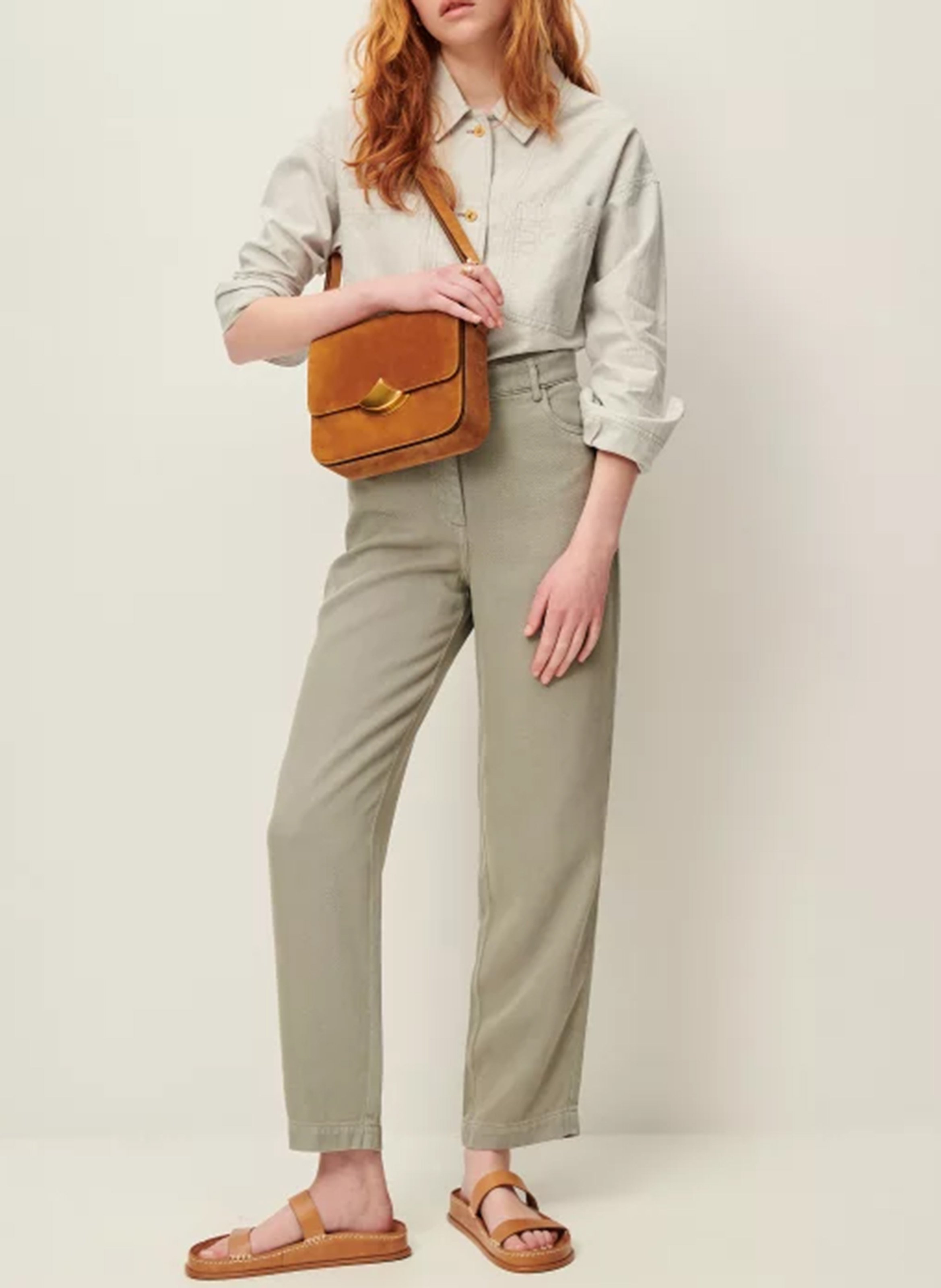 Sac bandoulière en cuir suédé diviluz SESSUN Beige