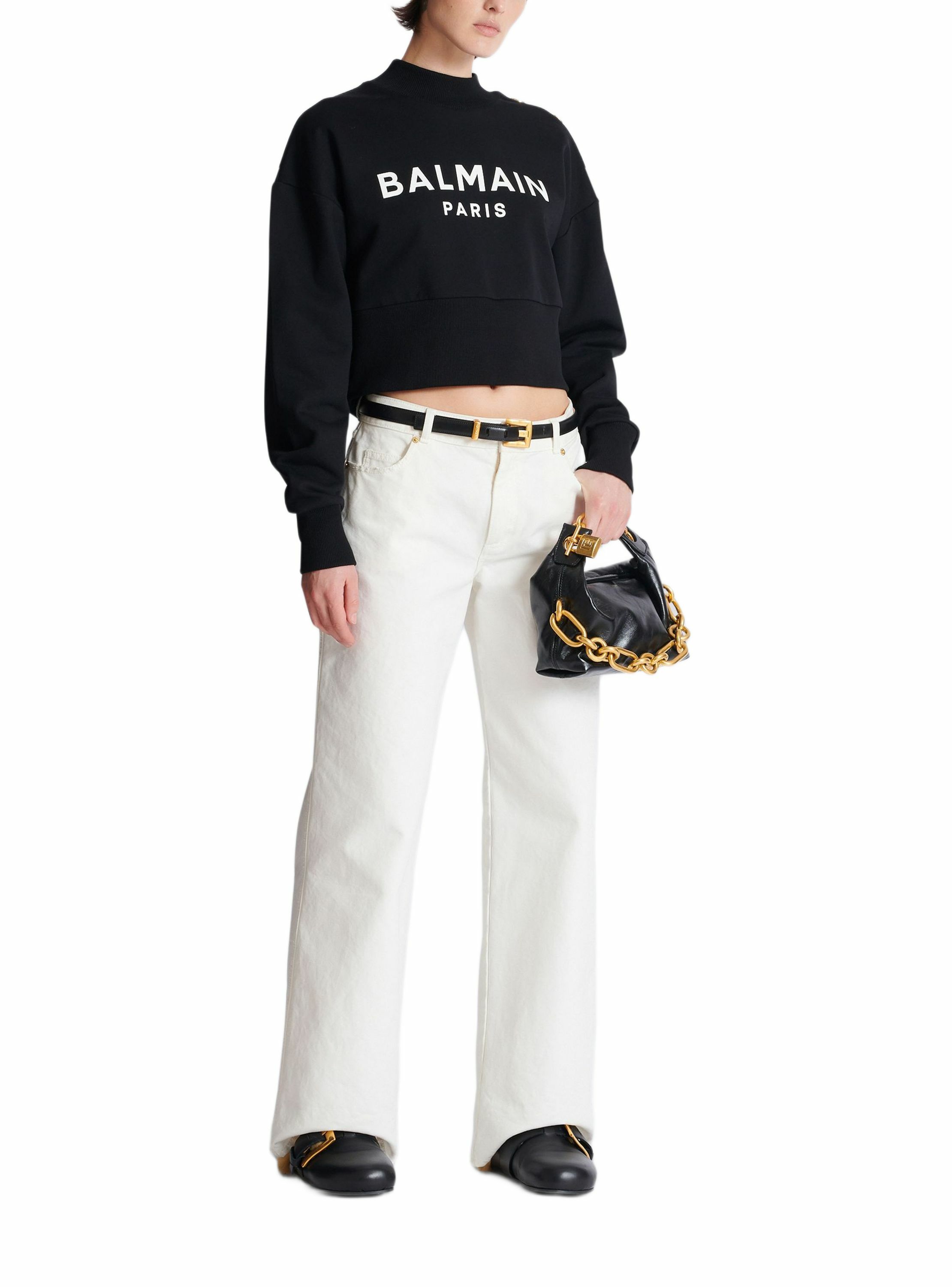 Sweatshirt imprimé balmain paris BALMAIN Noir