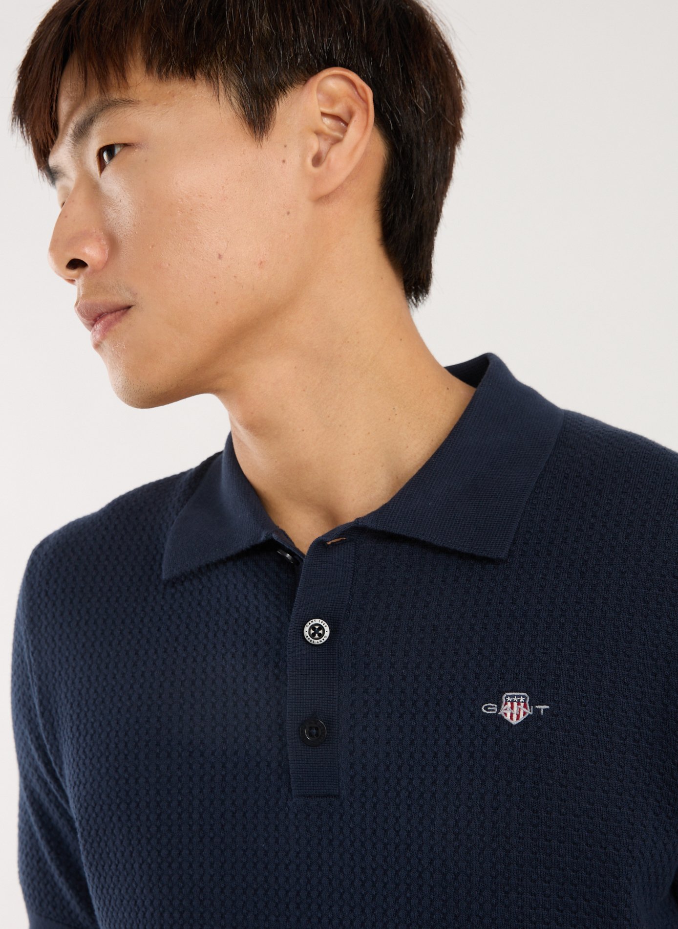 Pull texturé en coton GANT Bleu