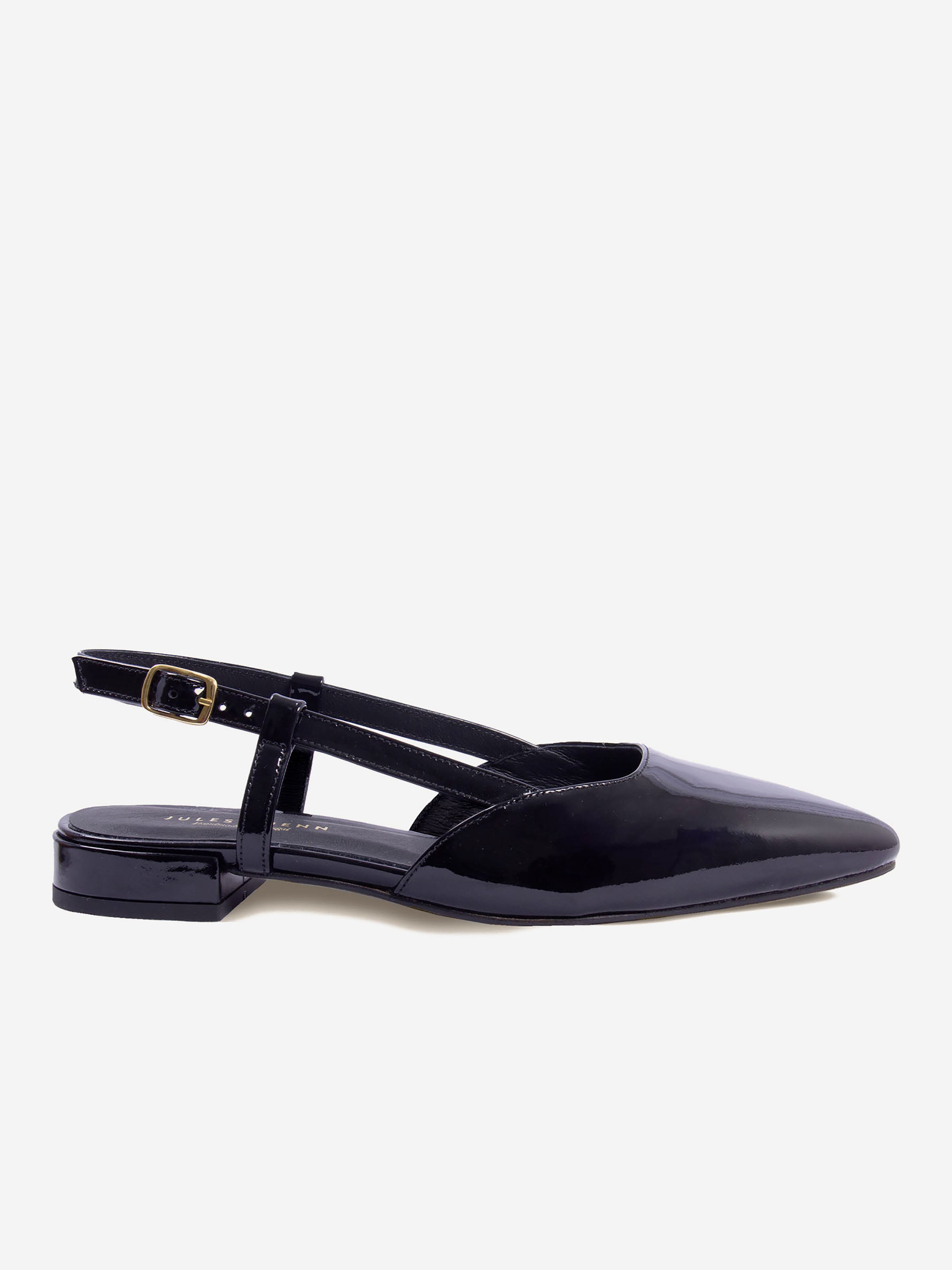 Slingback elise cuir vernis JULES & JENN Noir