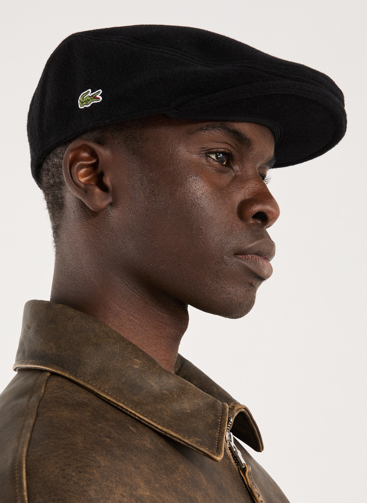 Wool beret LACOSTE Black