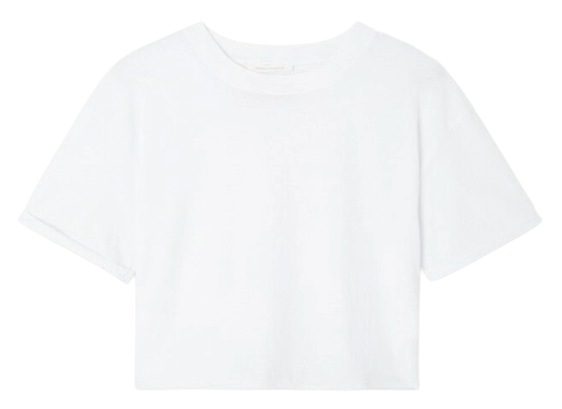 Tee-shirt court droit col rond en coton Apoly AMERICAN VINTAGE Blanc