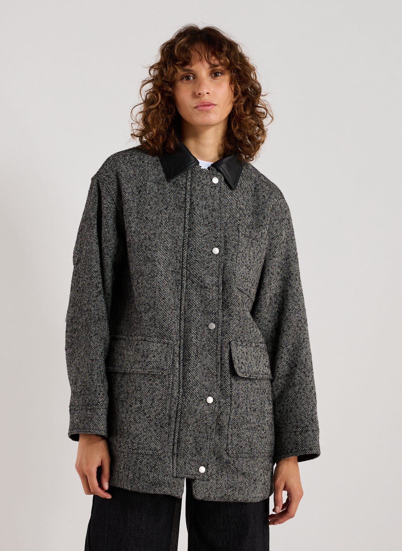 TOPSHOP Straight Striped Coat Yellow