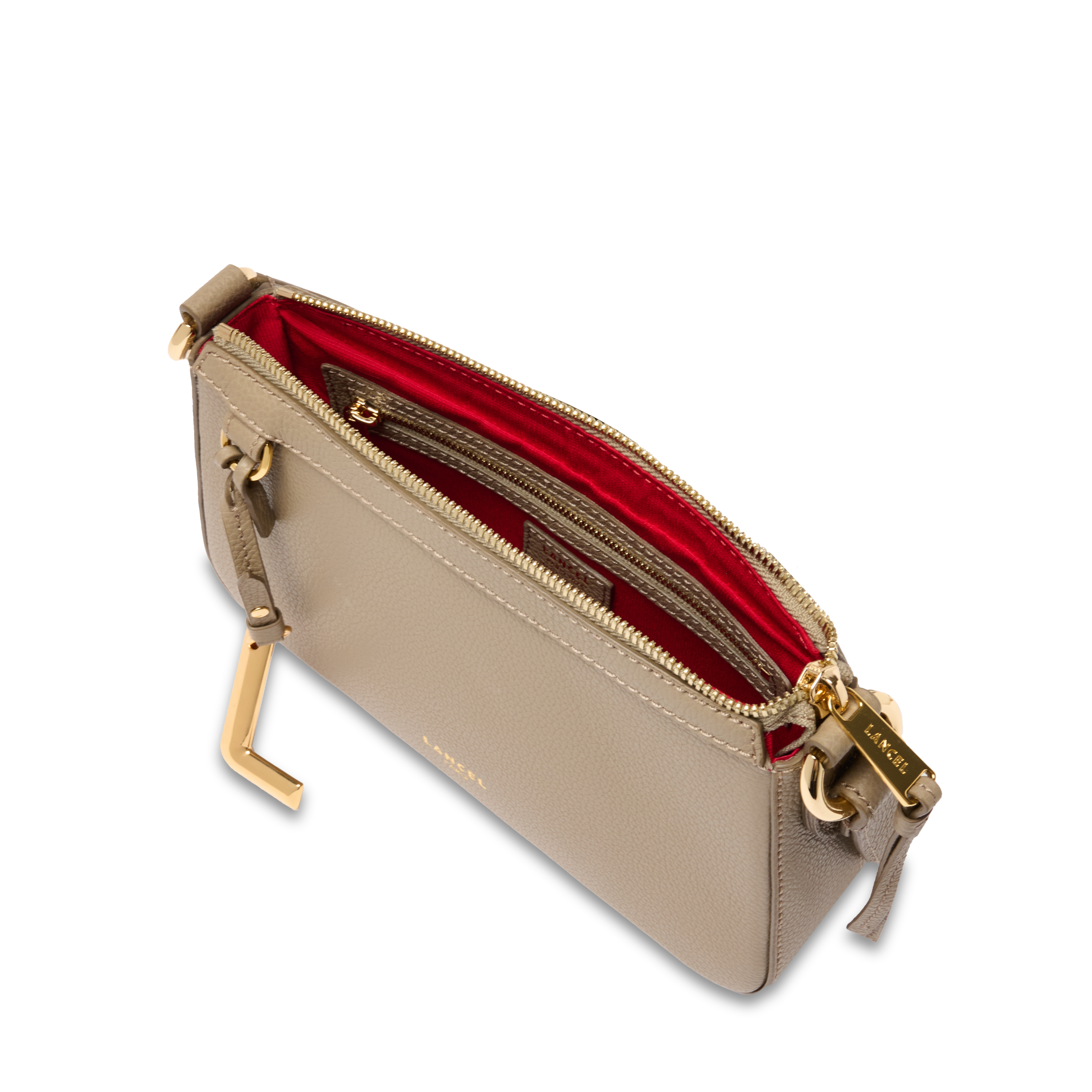 Mini sac zippé faubourg de lancel en cuir LANCEL Beige