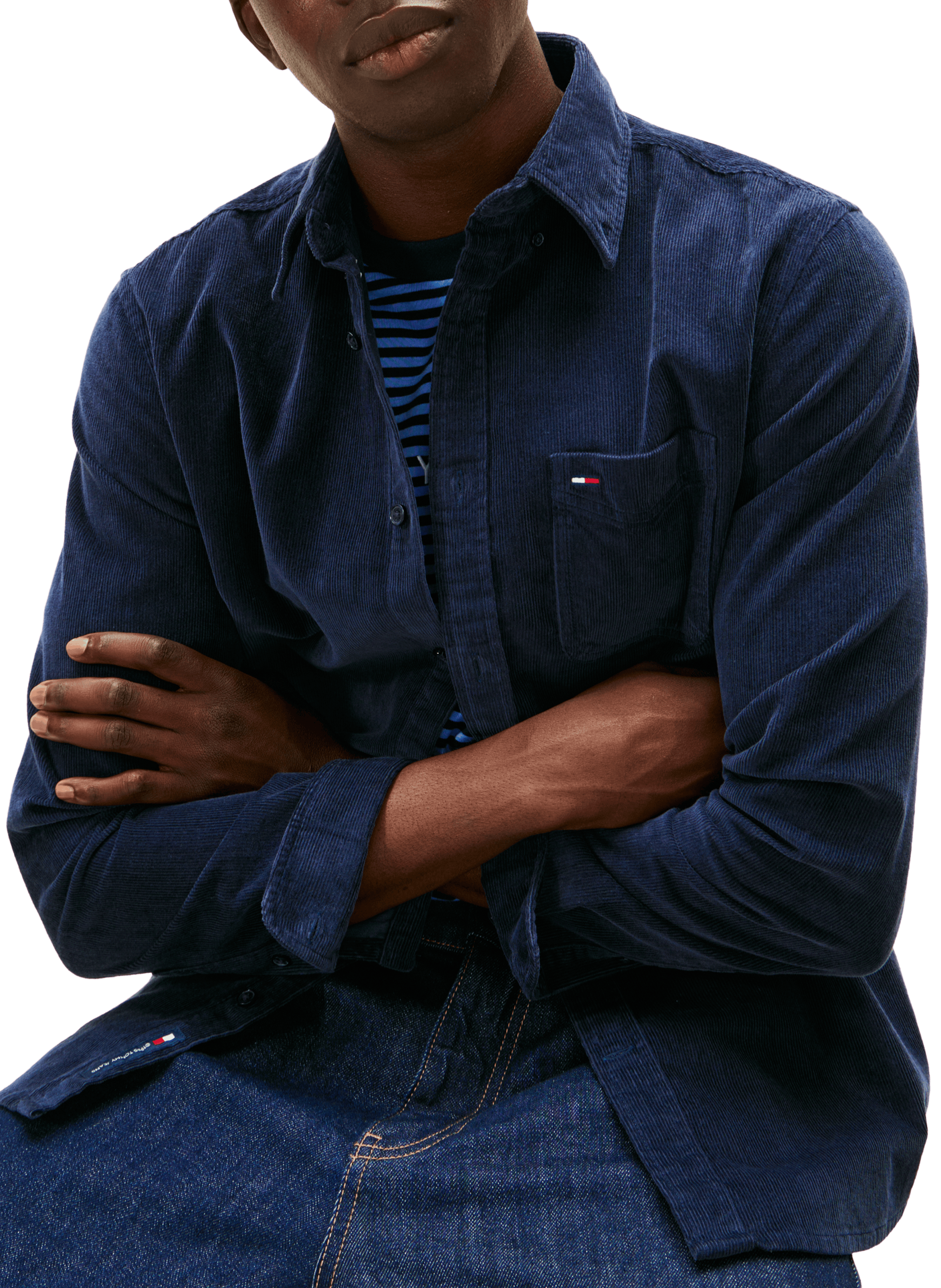 Long-sleeved velvet shirt TOMMY HILFIGER Blue