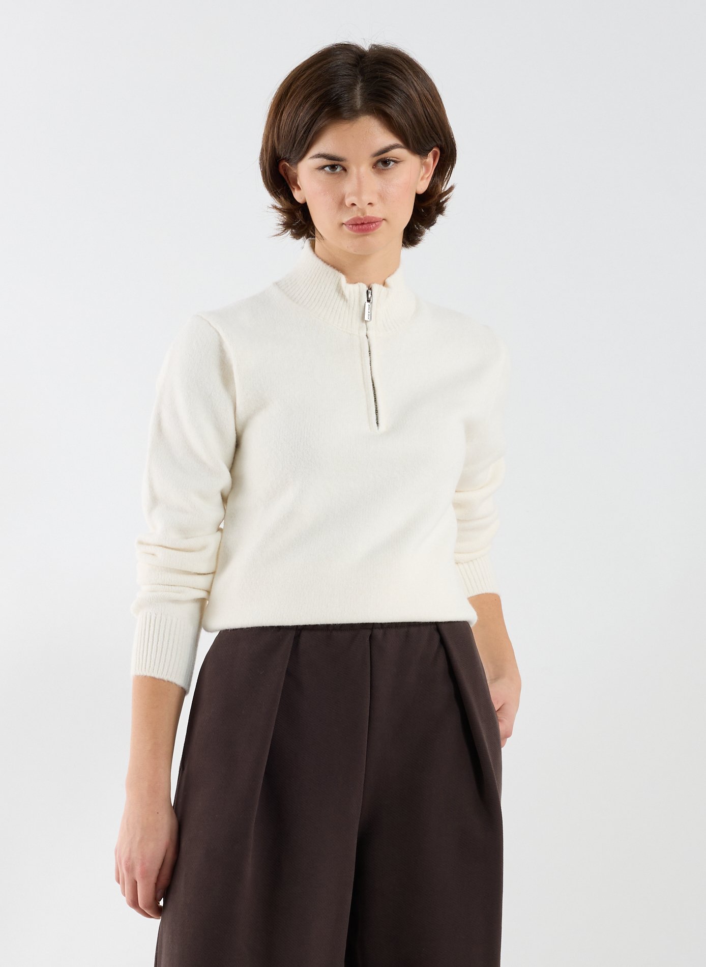 DICKIES Pull droit col montant Blanc