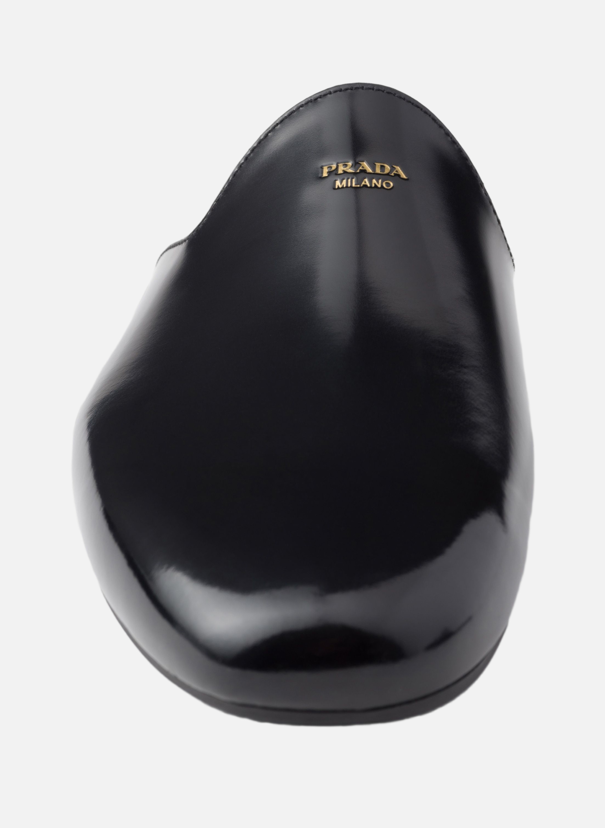 Pantoufles en cuir brossé PRADA Noir