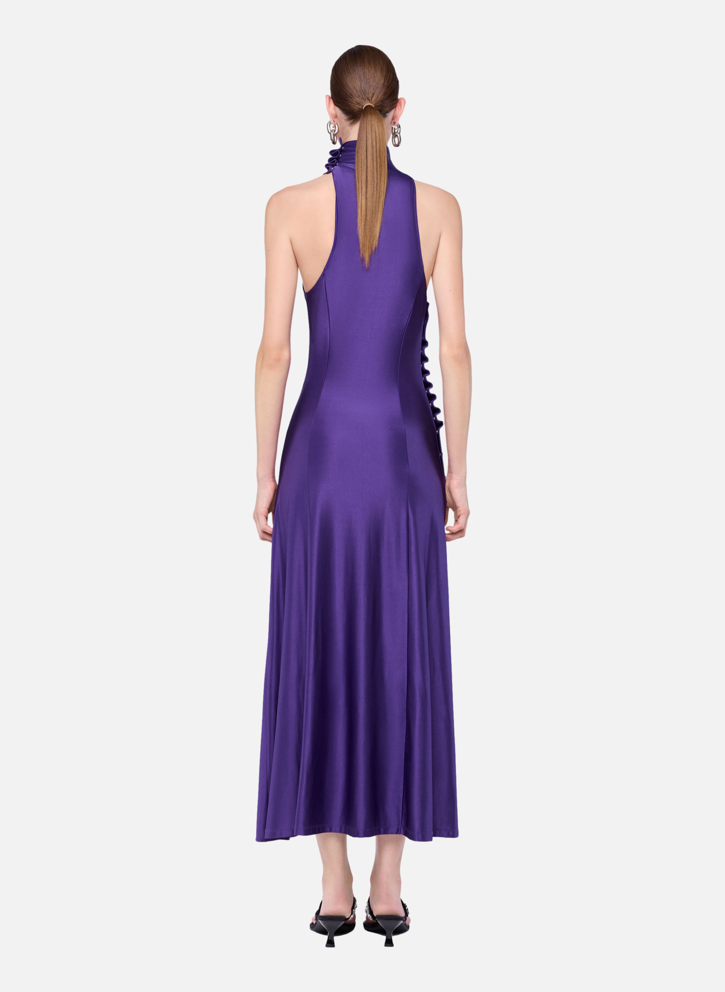 Robe longue drapée en jersey RABANNE Violet
