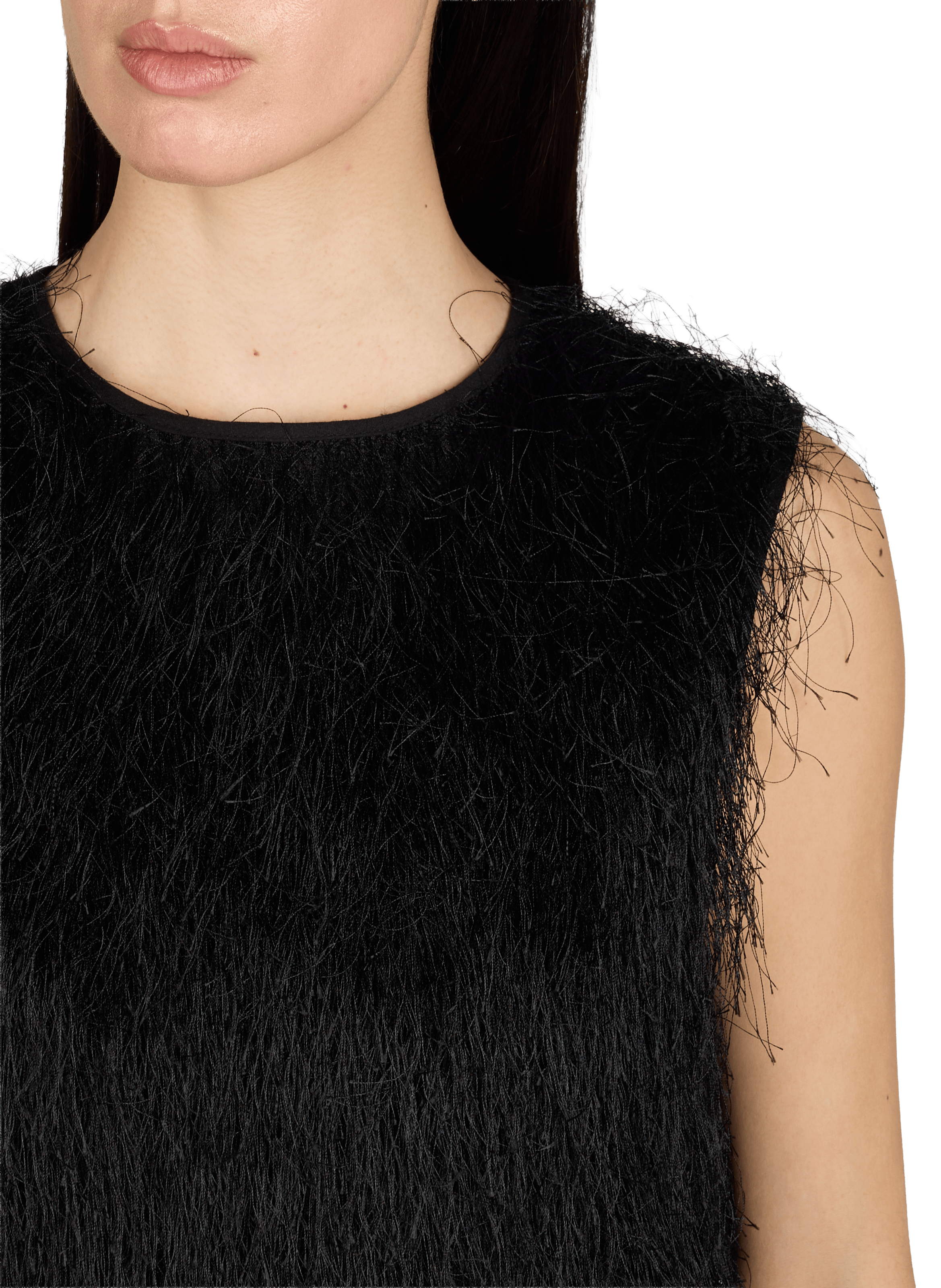 Long dress with delicate fringes LOULOU DE SAISON Black