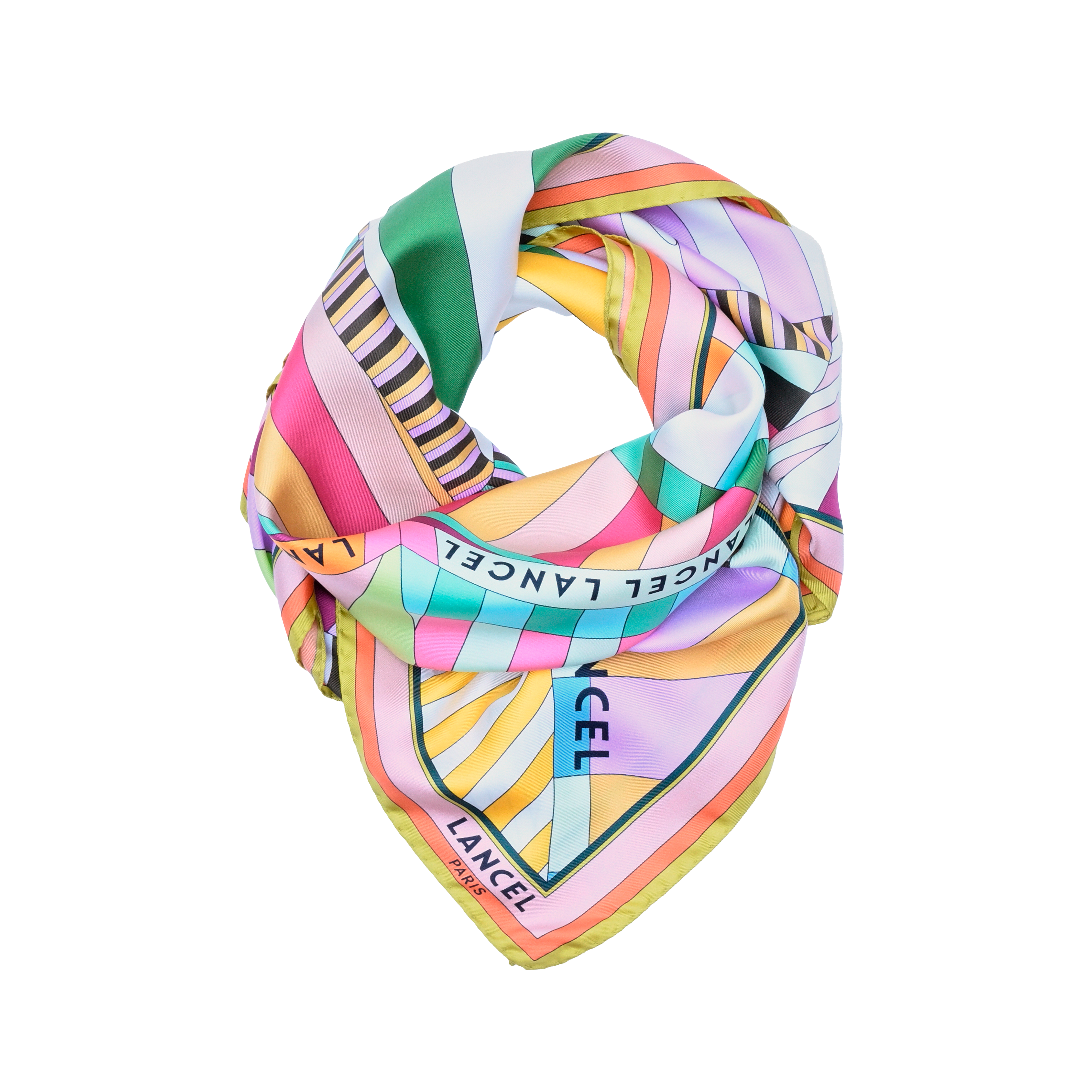 Silk scarf 90 parasol pattern by lancel LANCEL Multicolour