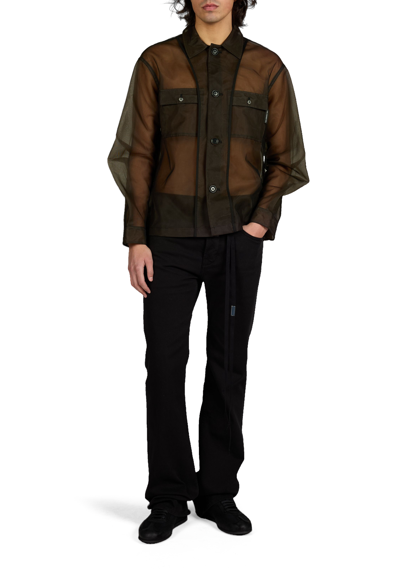 Jean bootcut Jonas en coton ANN DEMEULEMEESTER Noir