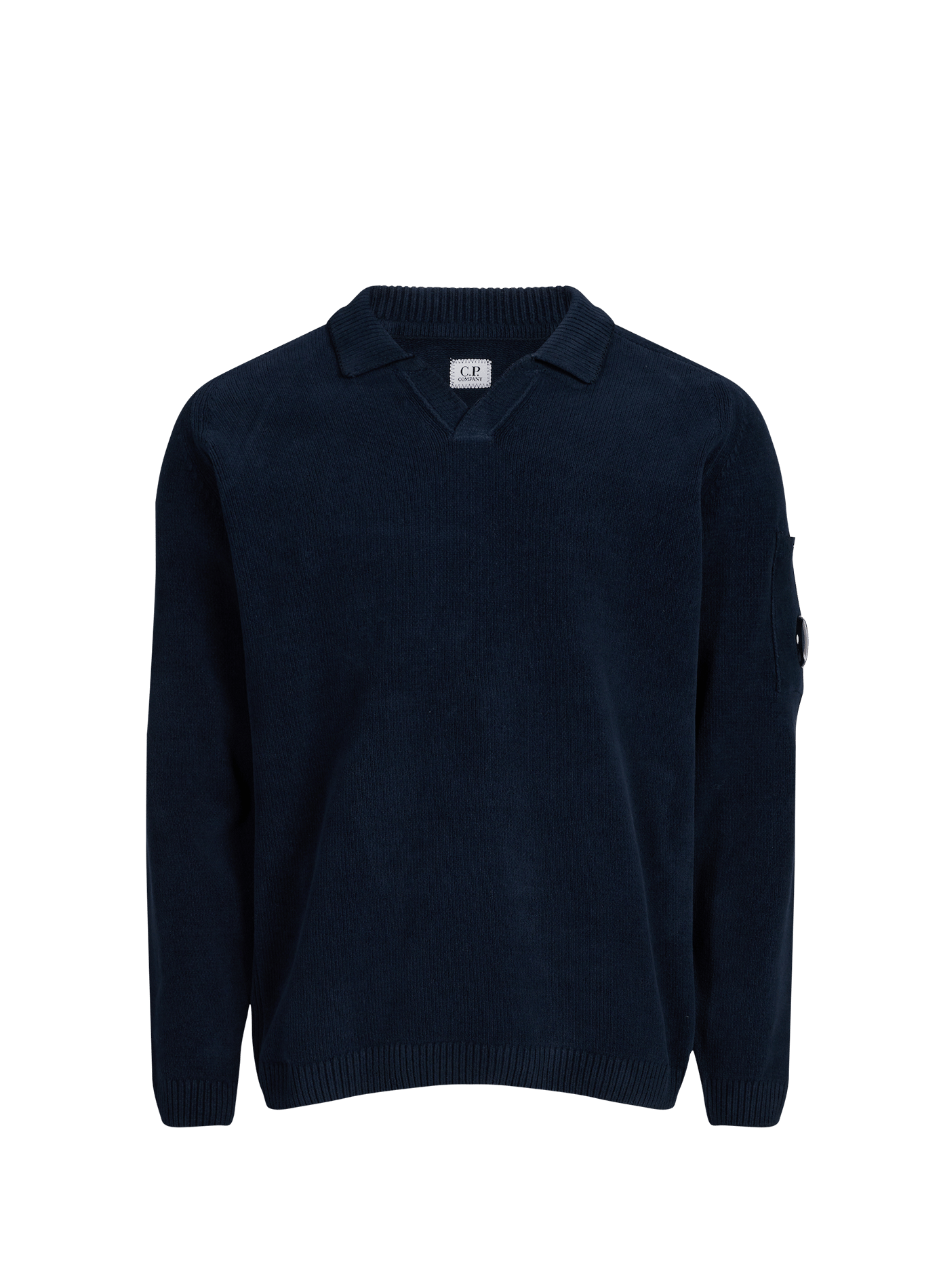 Pull col cubain en coton CP COMPANY Bleu
