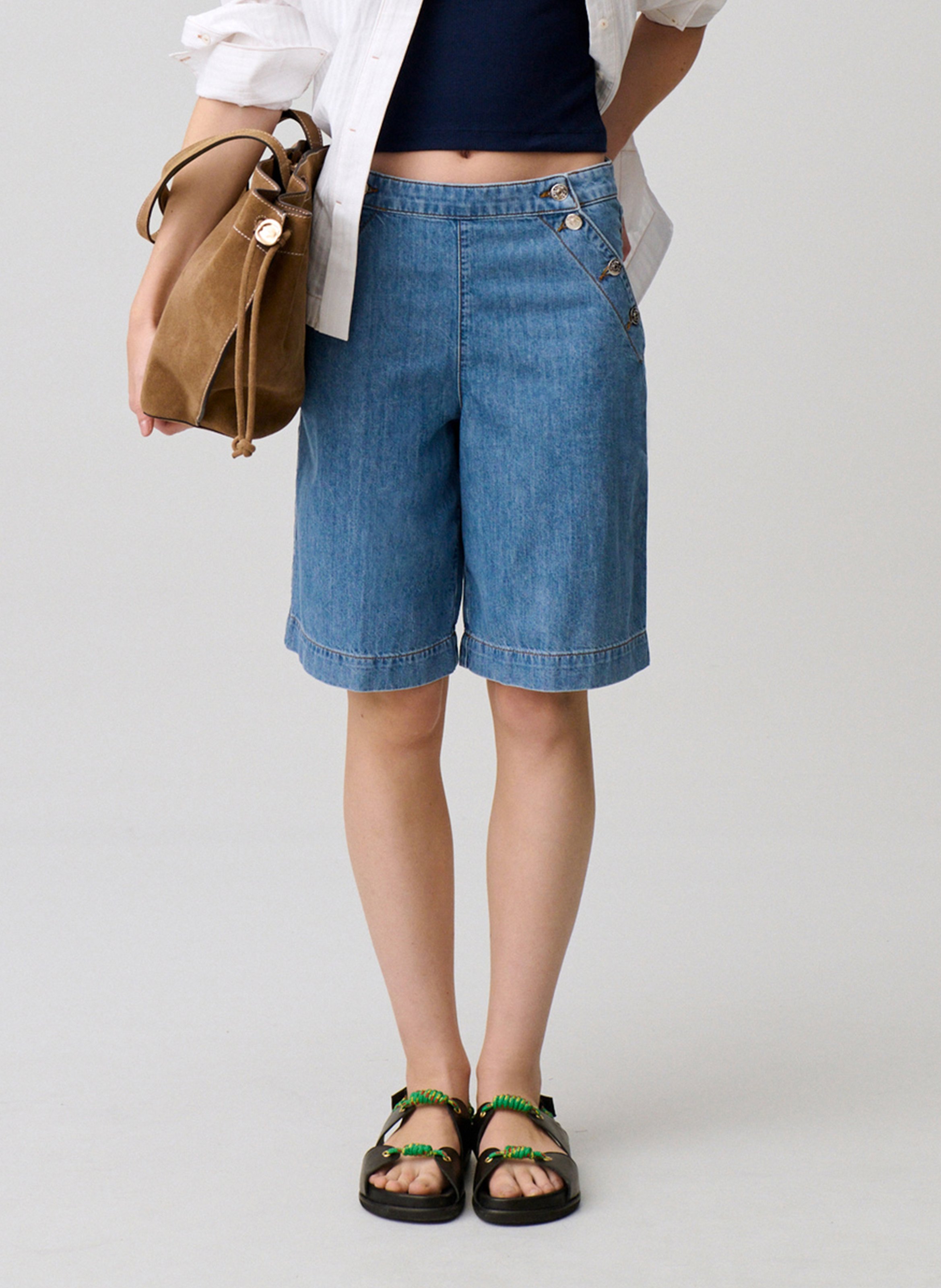 Bermuda droit en coton CLAUDIE PIERLOT Bleu