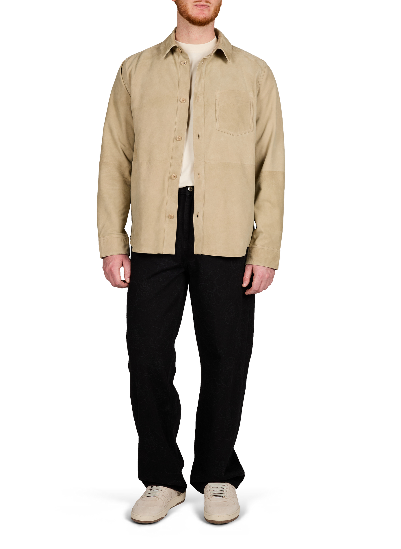 Bertram suede cowhide overshirt LES DEUX Beige