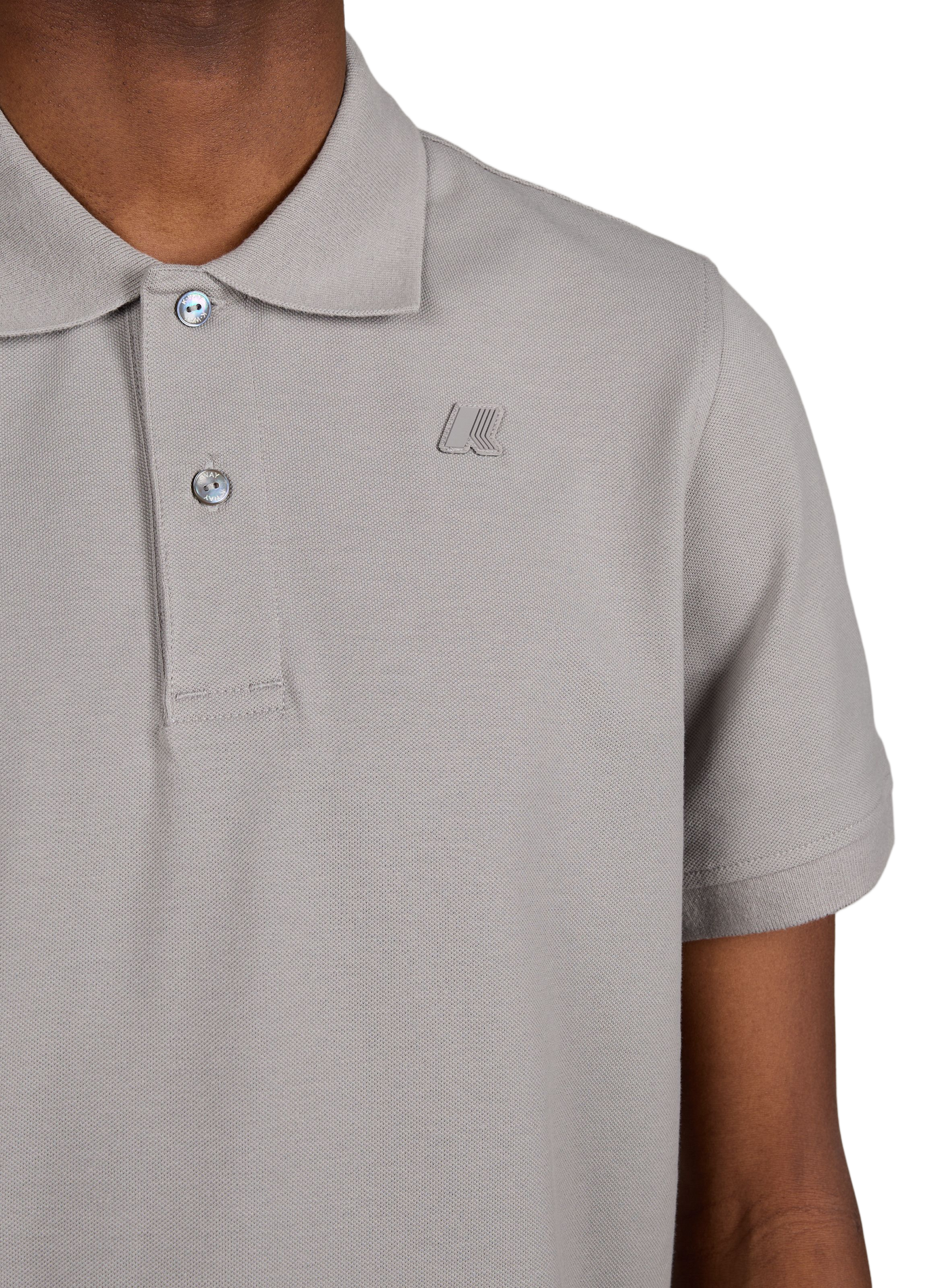 Polo manches courtes en coton mélangé K-WAY Gris