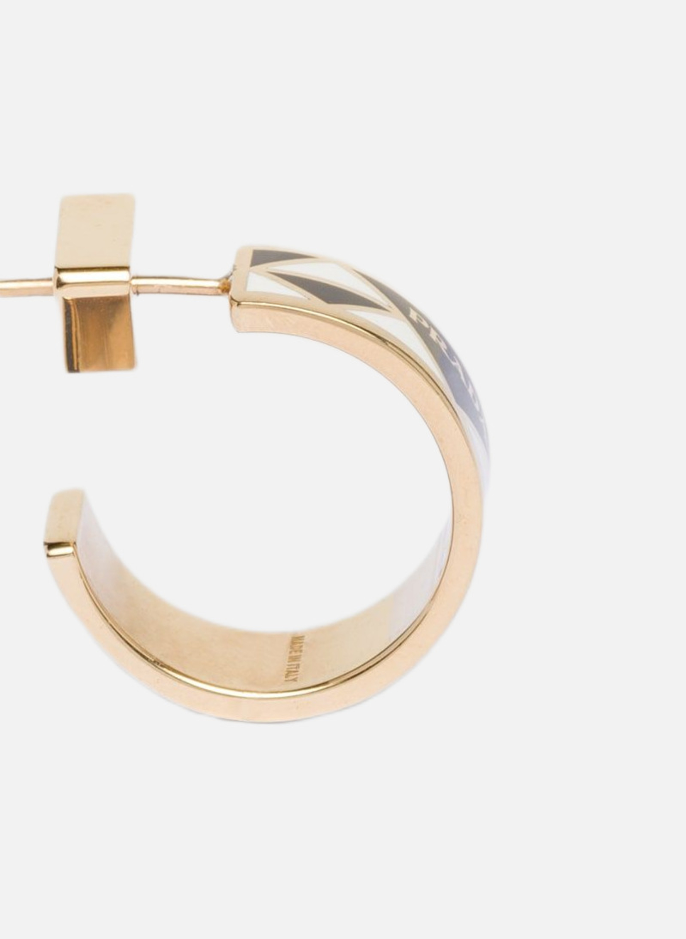 Boucles d’oreilles en métal émaillé PRADA Noir