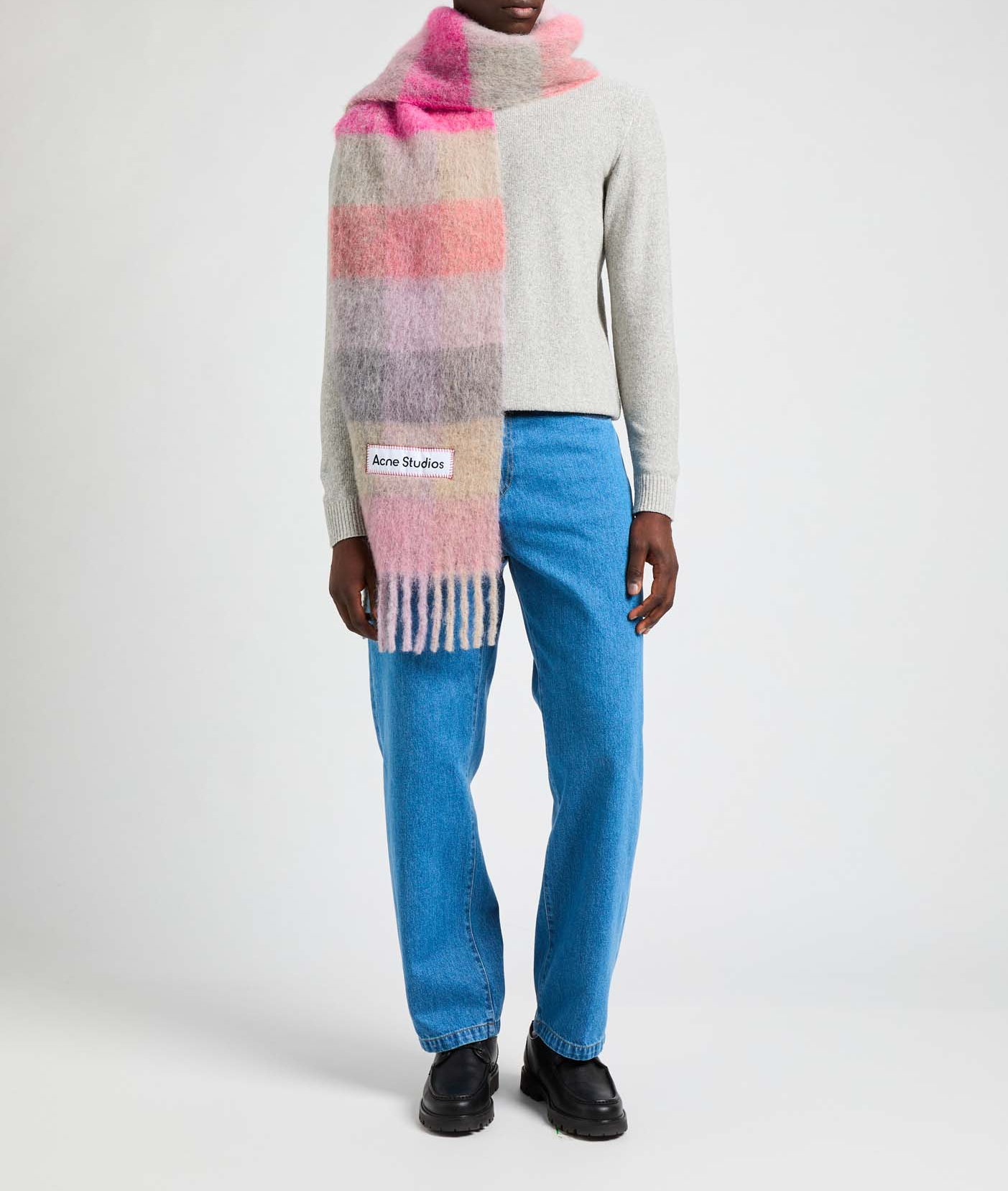 Alpaca and mohair-blend scarf ACNE STUDIOS Pink