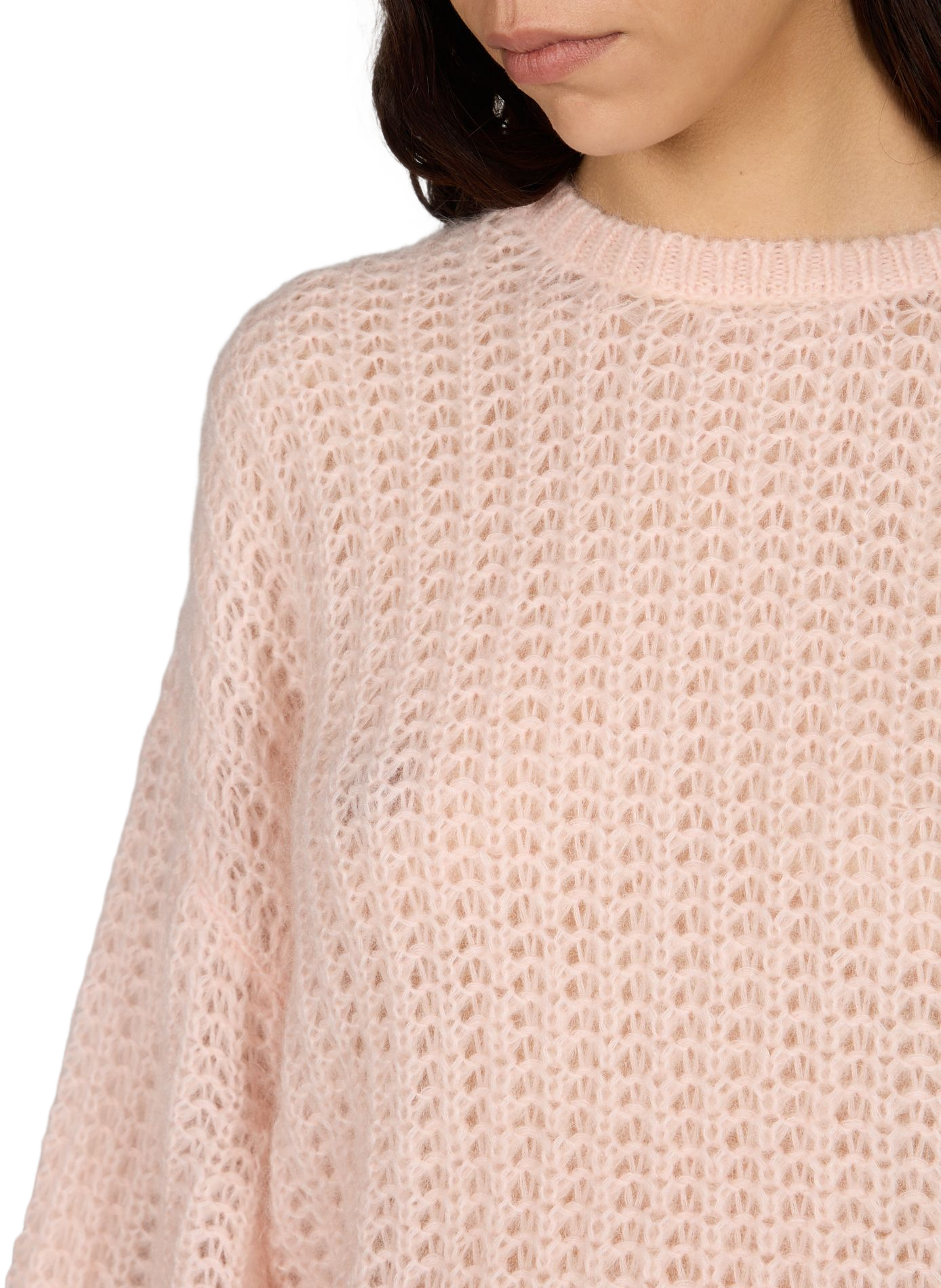Sweater in wool and mohair blend with wide stitches TOTEME Pink
