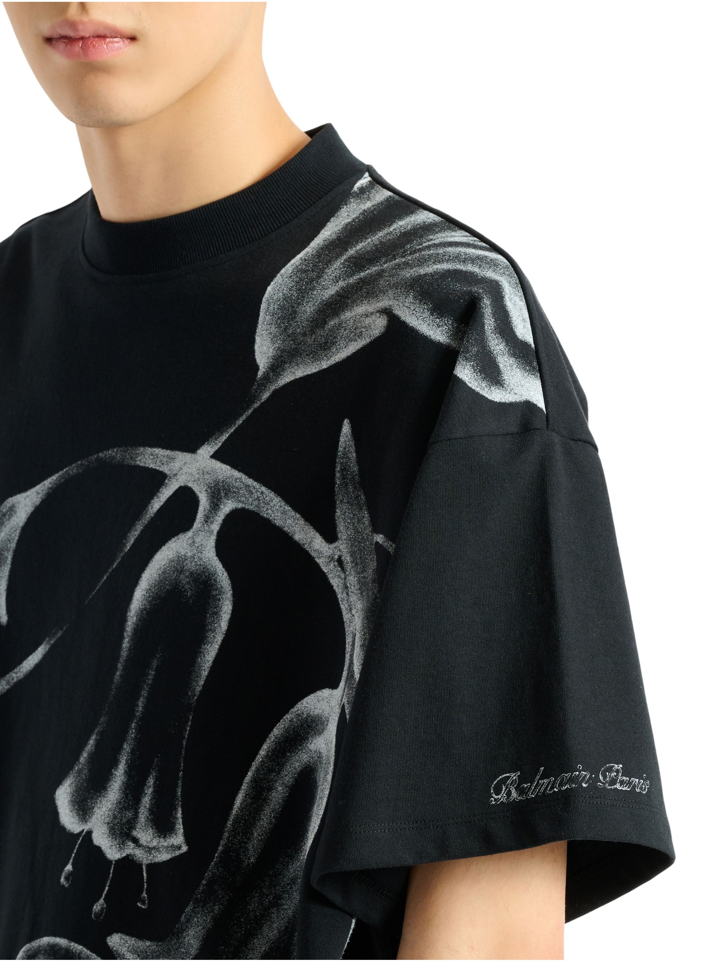 T-shirt balmain flower imprimé BALMAIN Noir