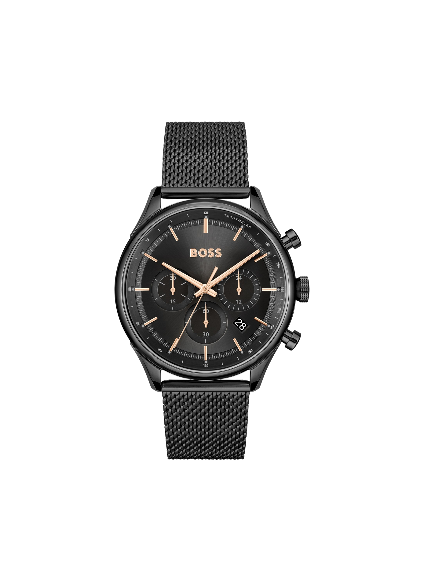 Montre quartz Gregor en acier inoxydable BOSS MONTRES Noir