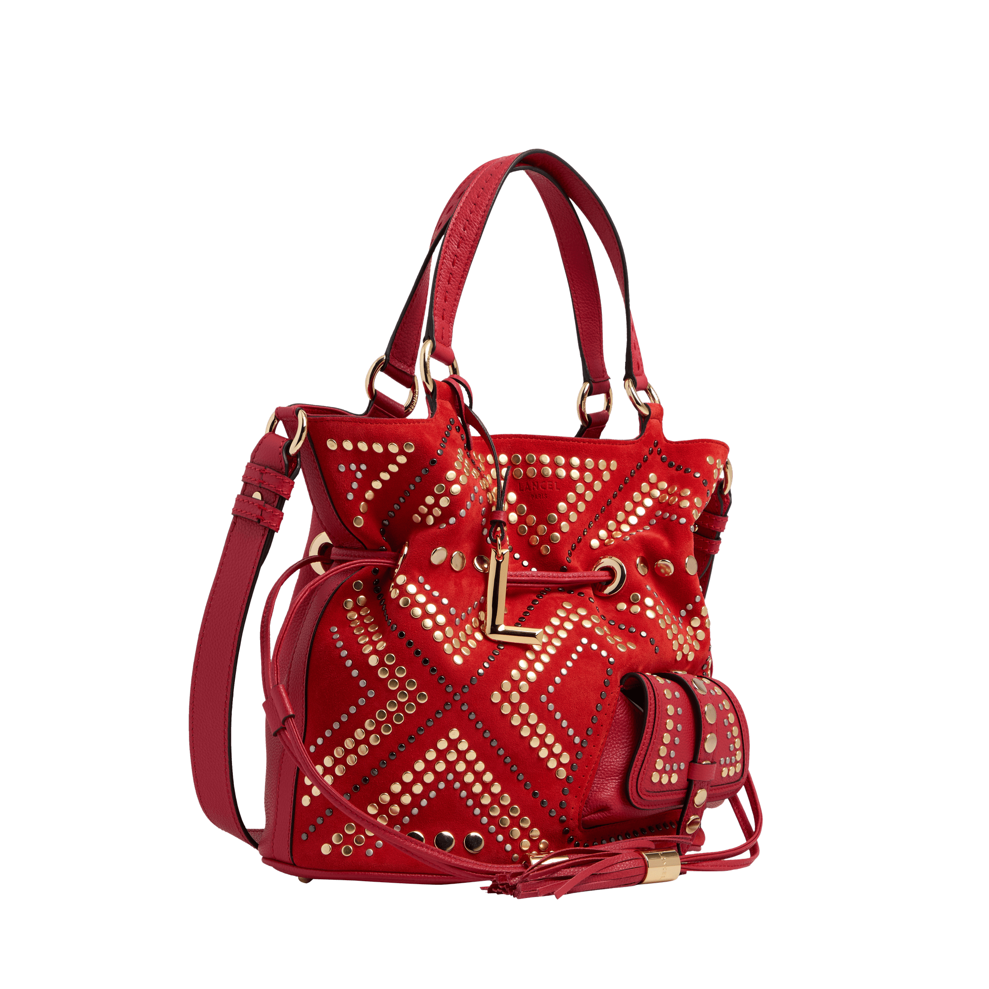 Handtas eerste flirt capsule 150 jaar in kalfsleer LANCEL Rood
