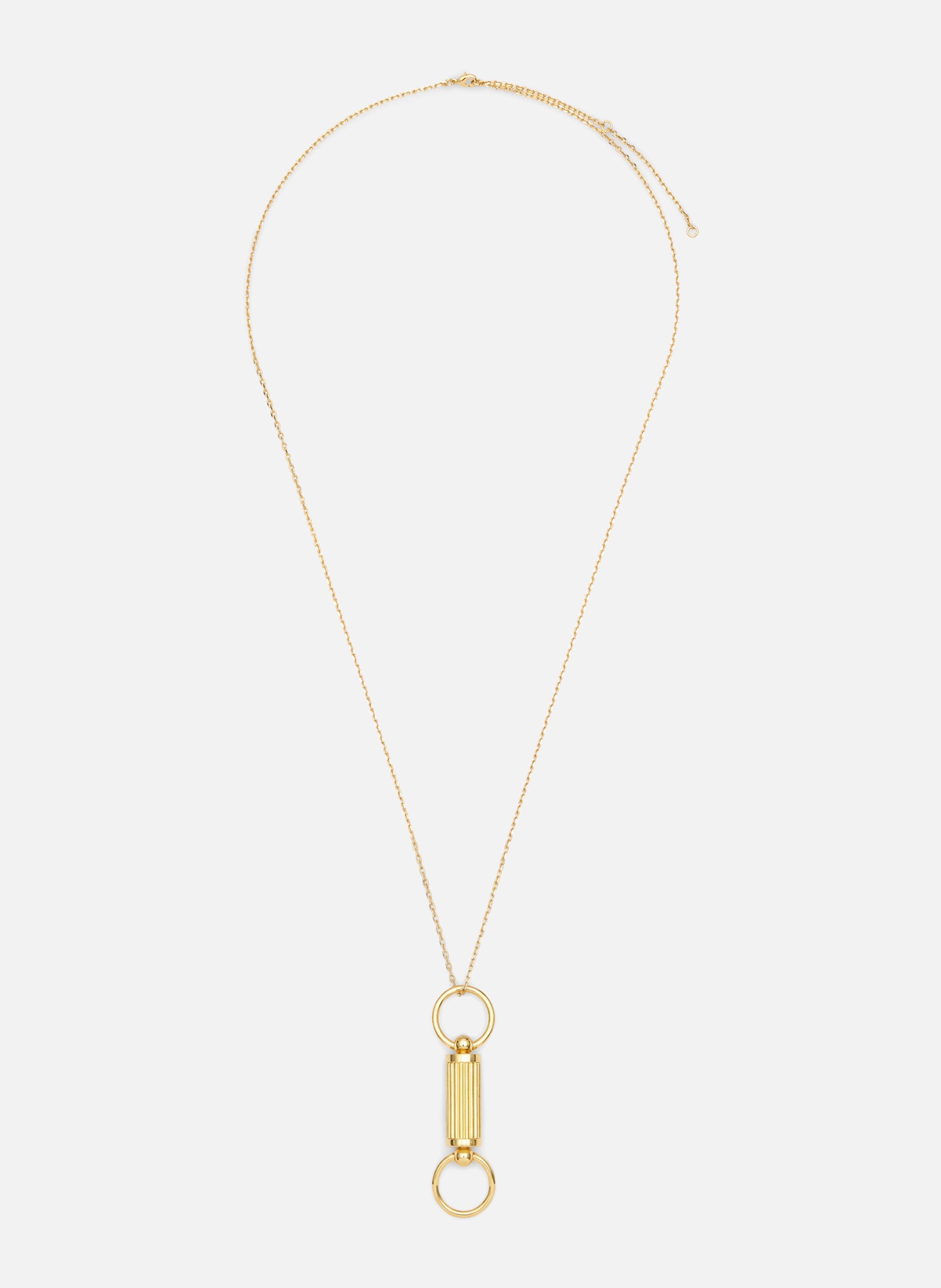Collier à pendentif porte lunettes unisexe en laiton JauneAMI PARIS