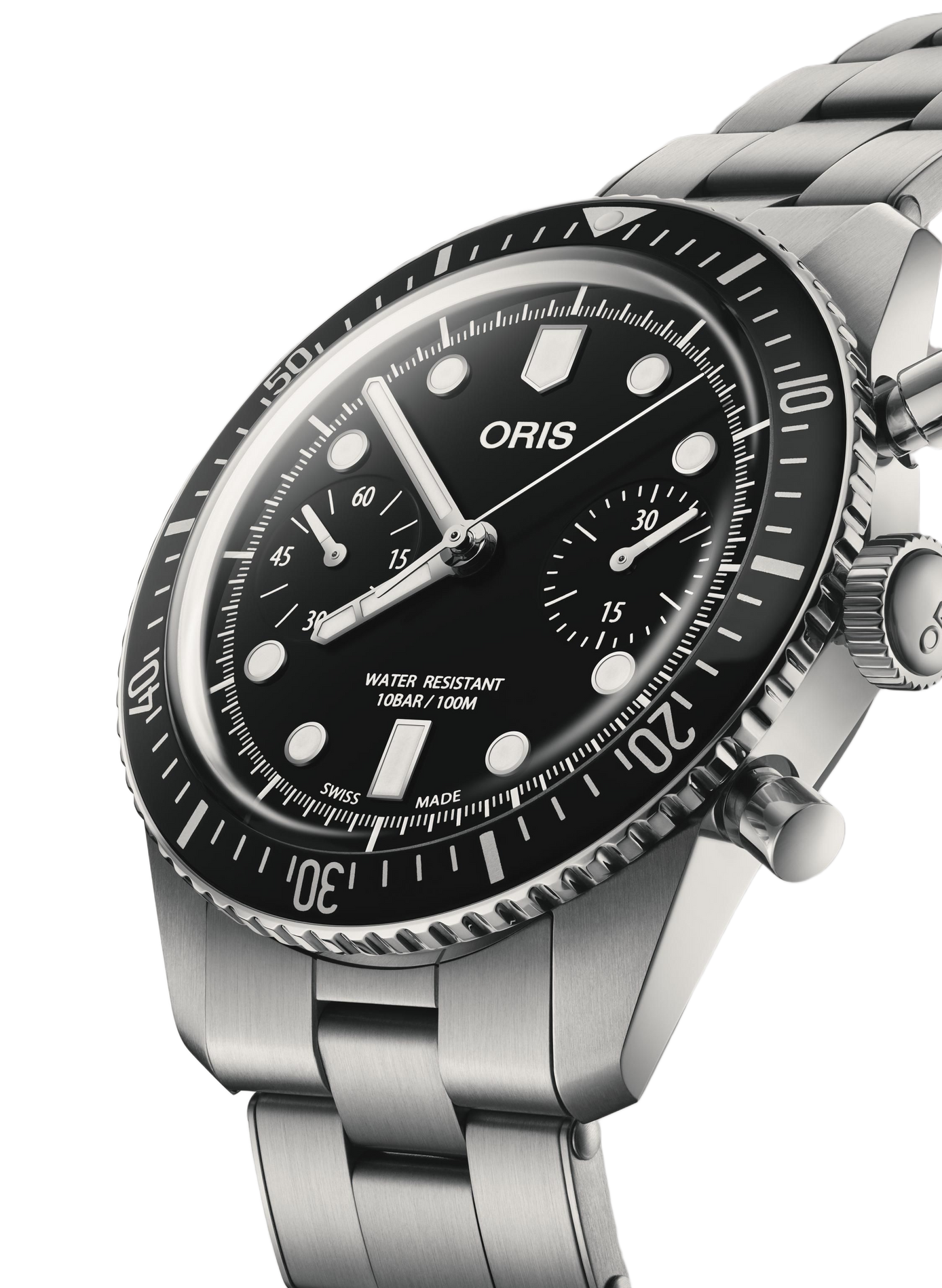 Montre automatique Oris Divers Sixty-Five Chonographe en acier inoxydable ORIS Noir