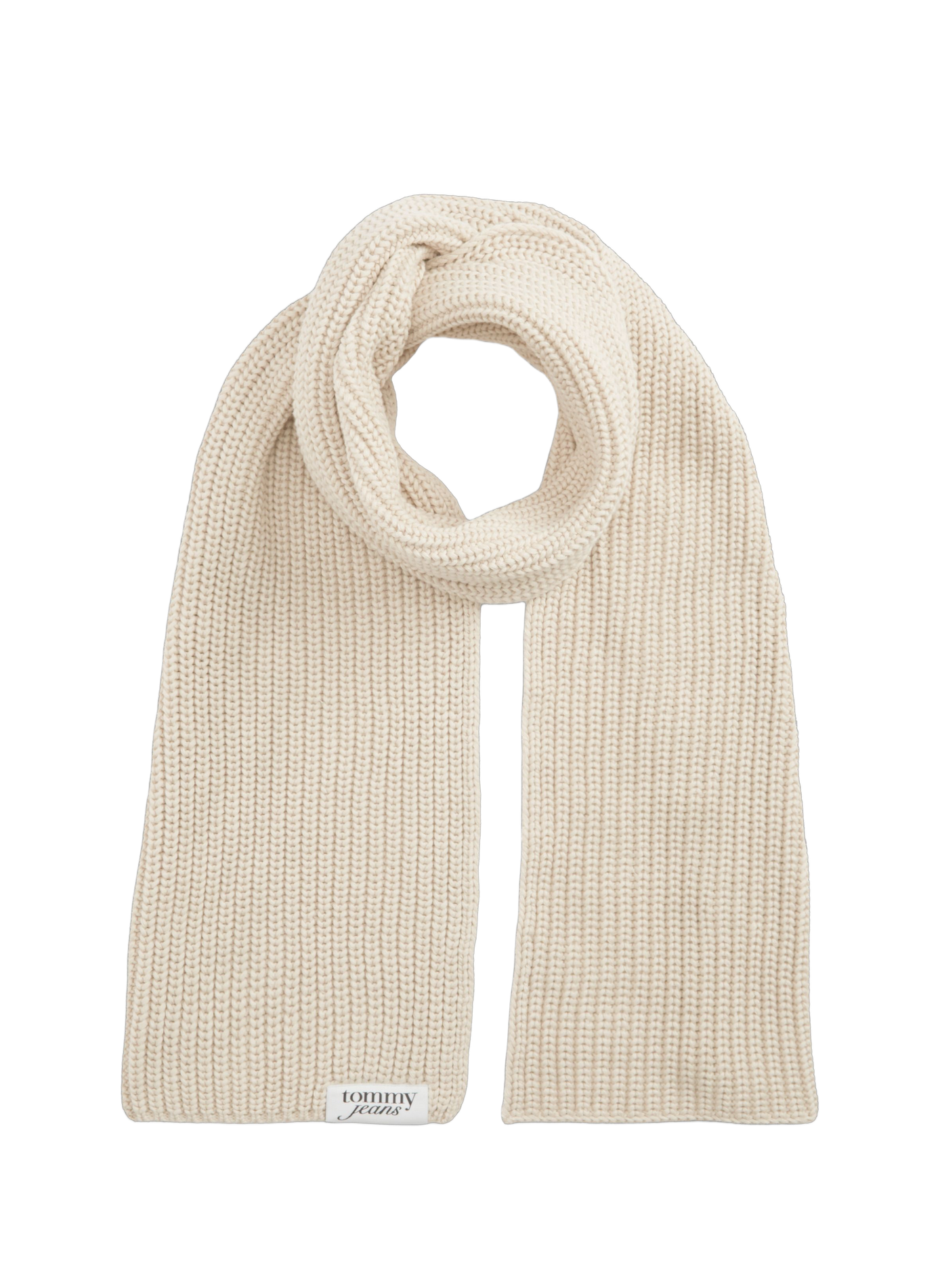 Cotton knit scarf TOMMY HILFIGER Beige