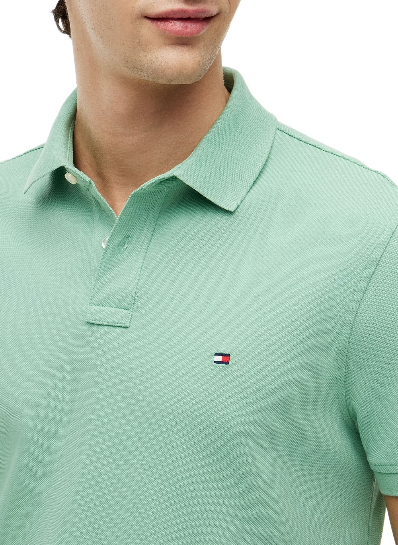 Organic cotton piqué polo shirt | Green TOMMY HILFIGER Men