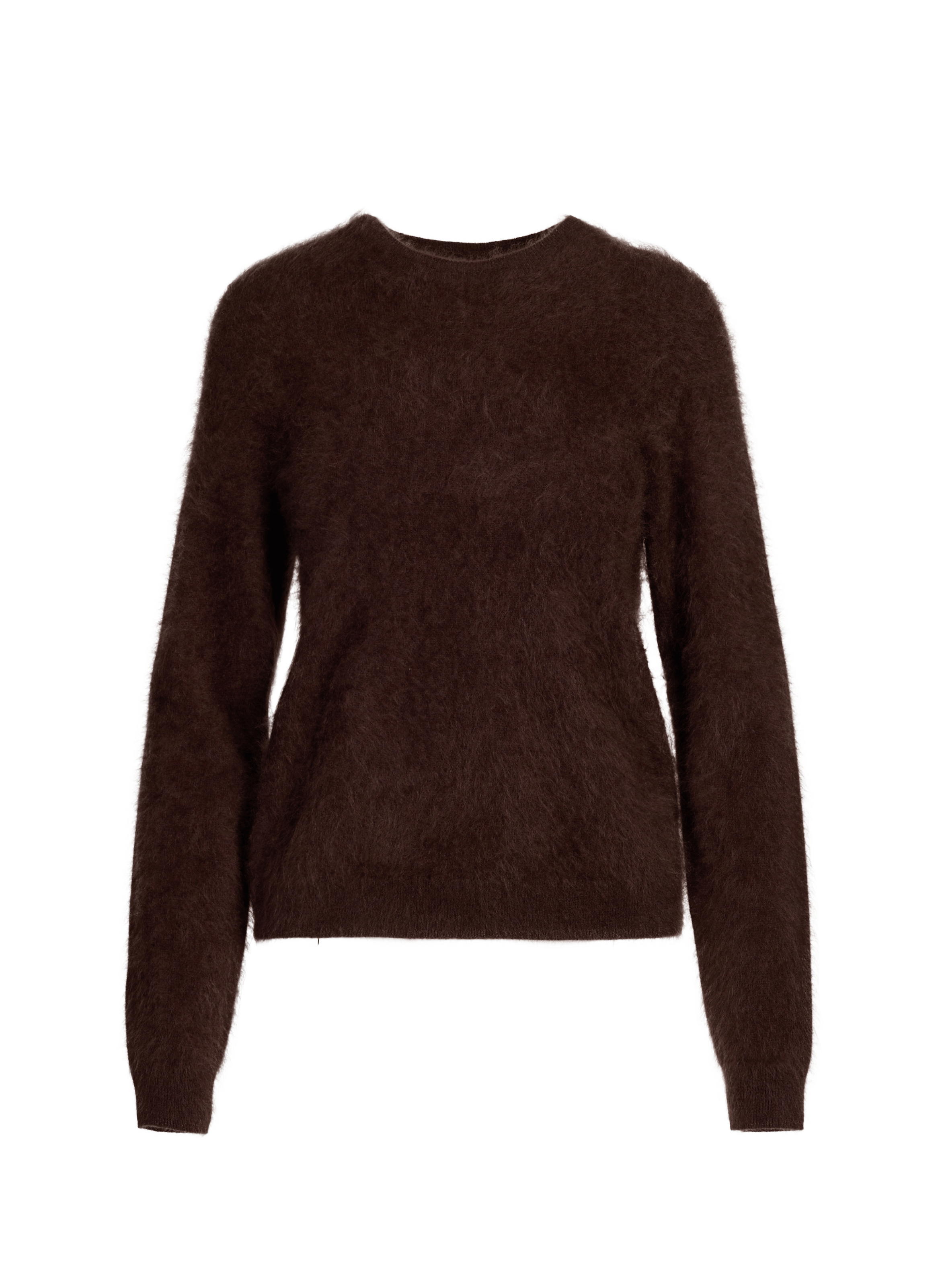 Round-neck brushed cashmere sweater SAISON 1865 Brown