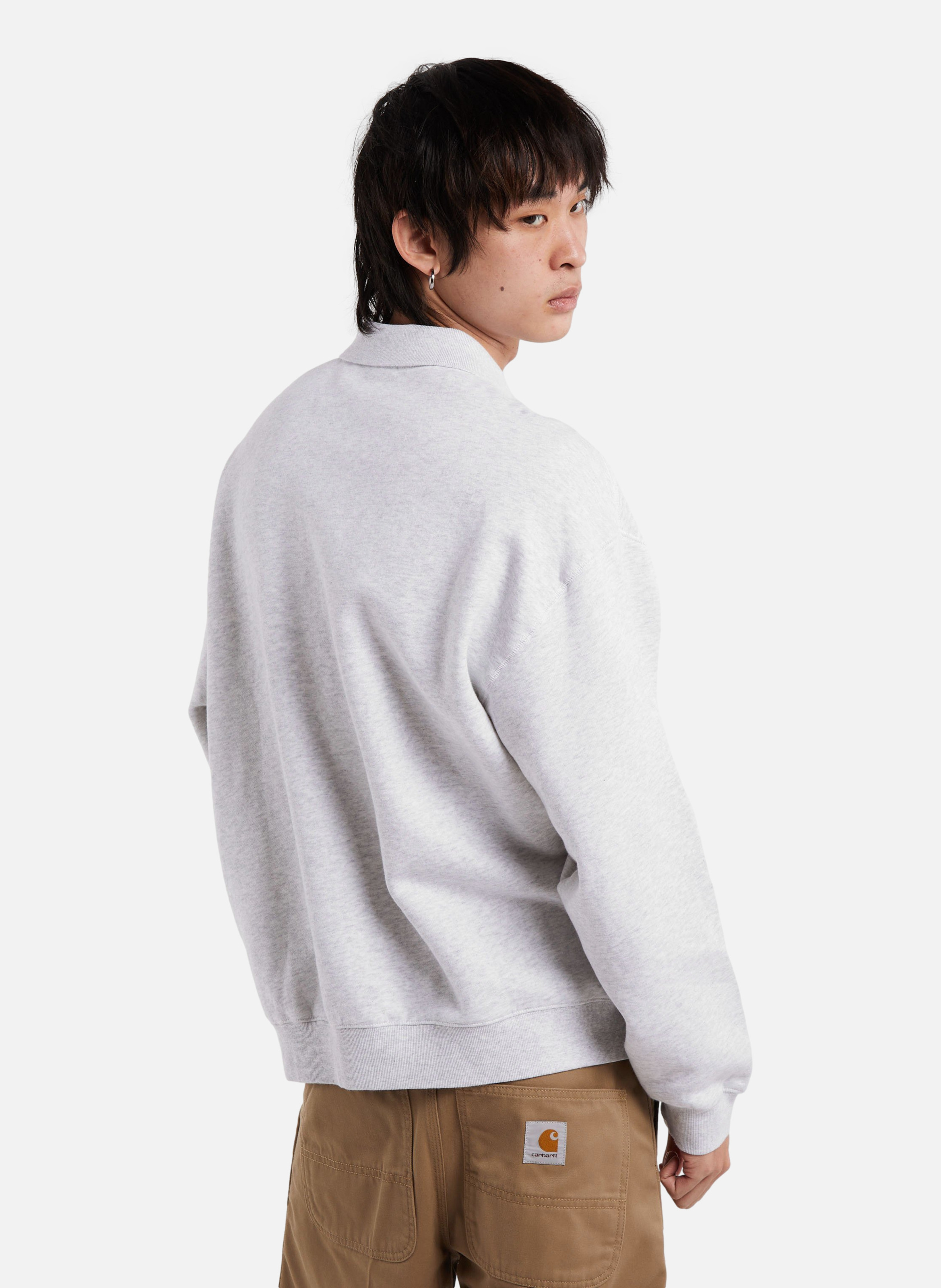 Sweatshirt wip label polo sweat CARHARTT WIP Gris
