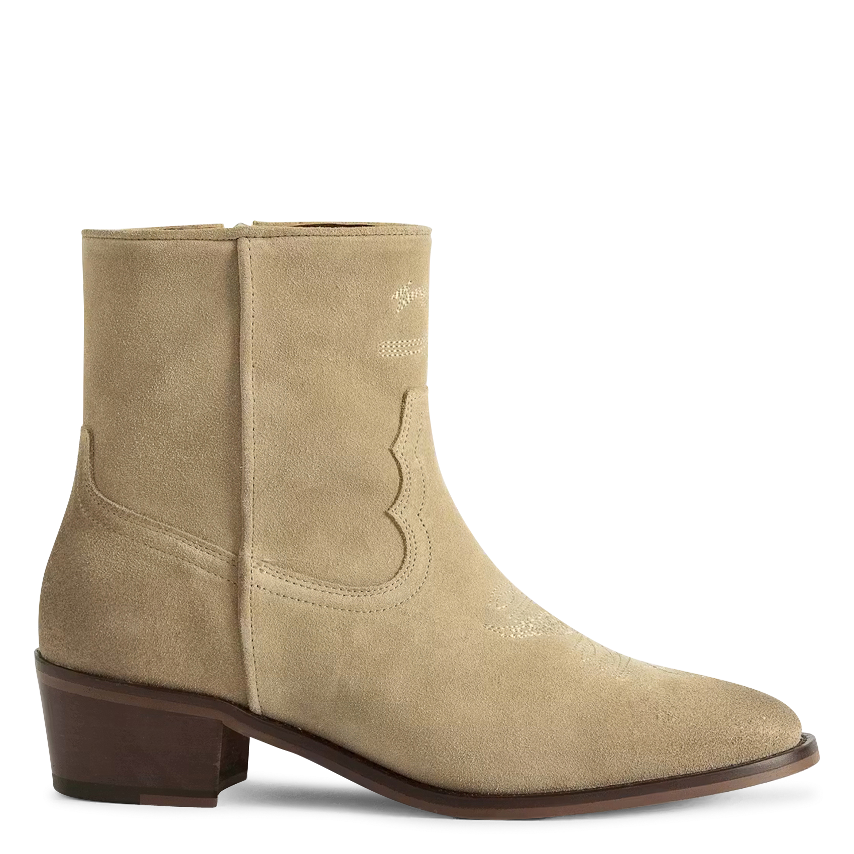 Bottines en cuir velours tex low ZADIG&VOLTAIRE Beige