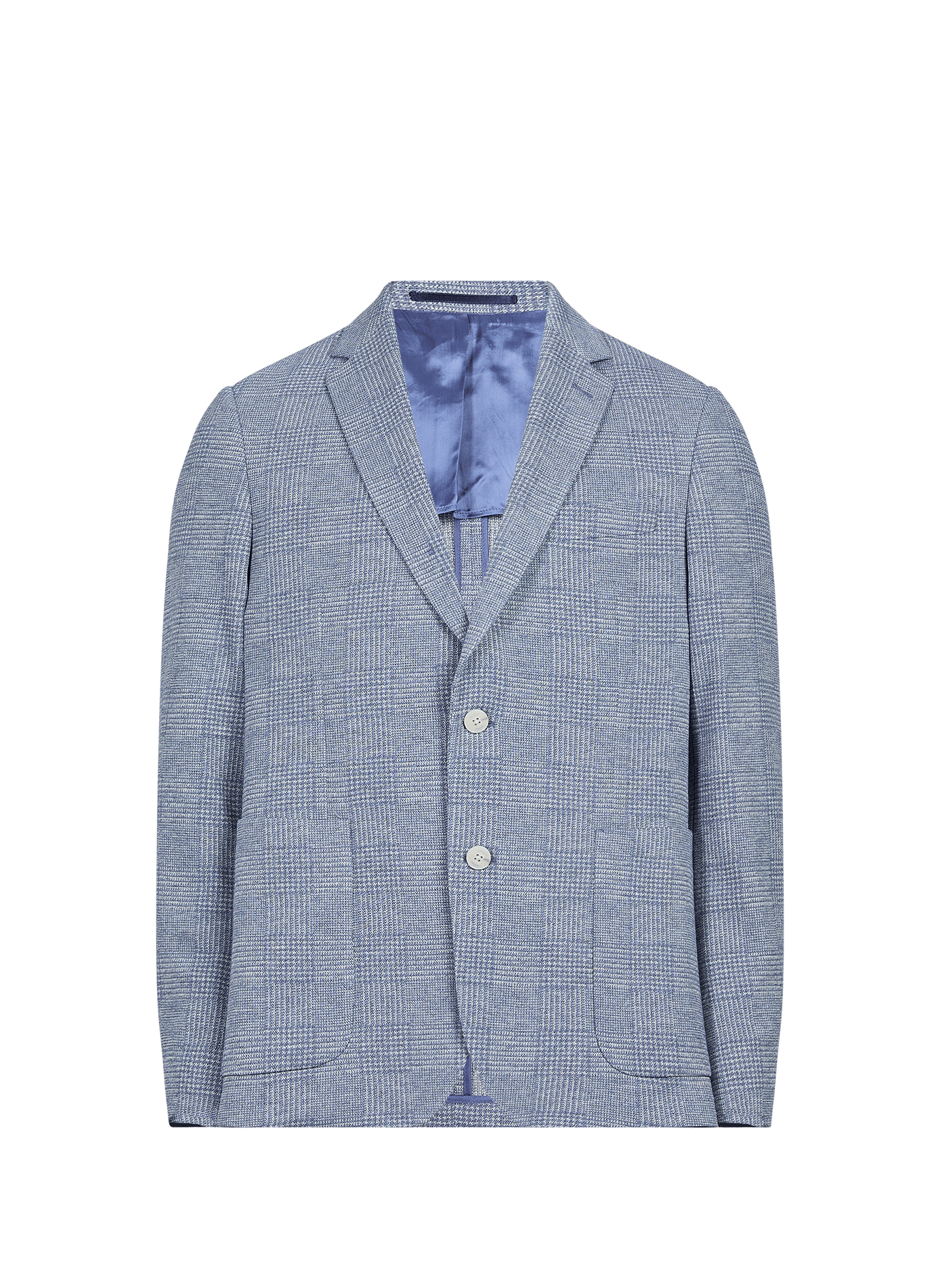 Gerader Karo-Blazer aus Baumwollmischung HACKETT Blau