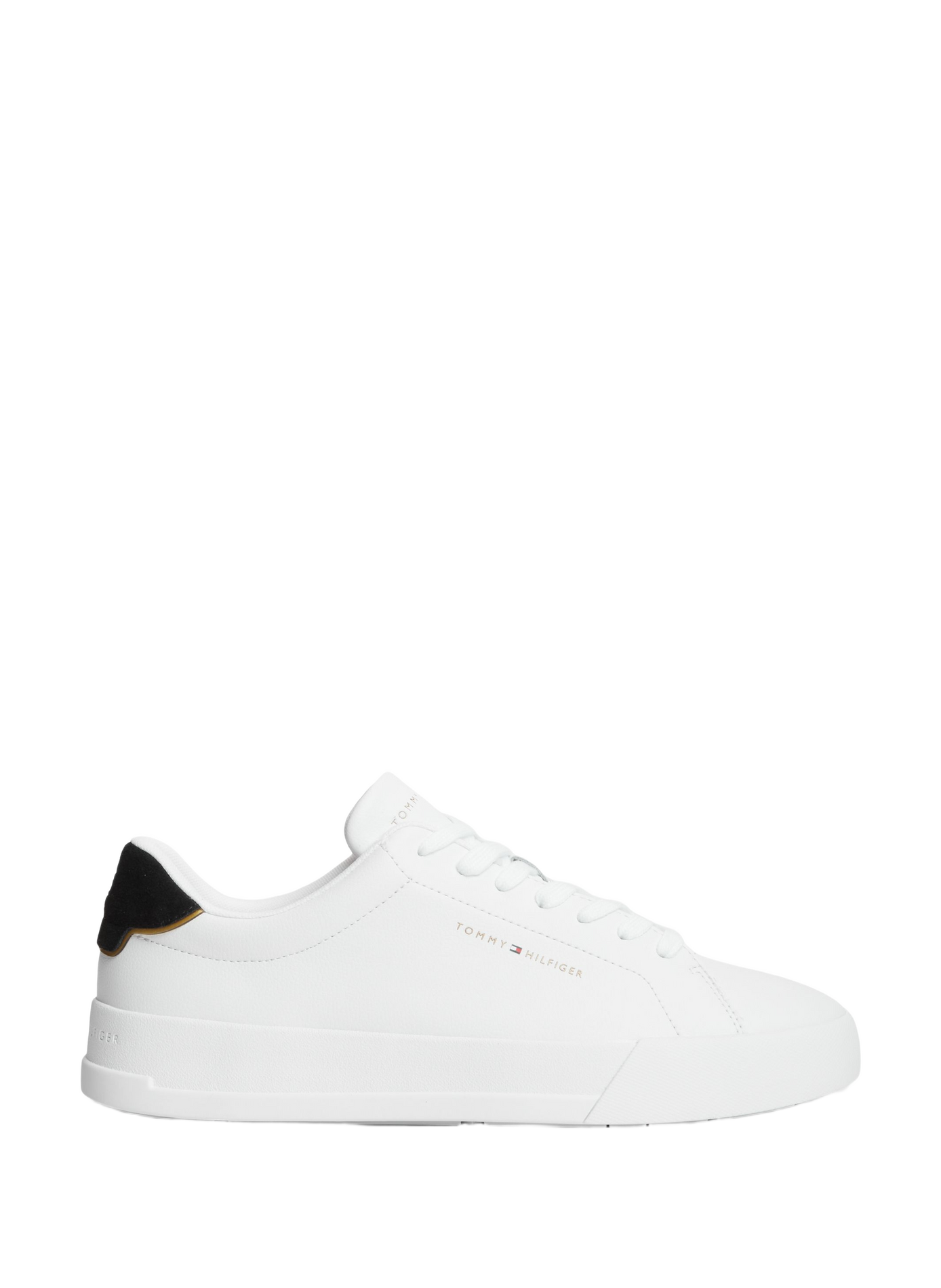 Grain effect leather sneakers TOMMY HILFIGER White