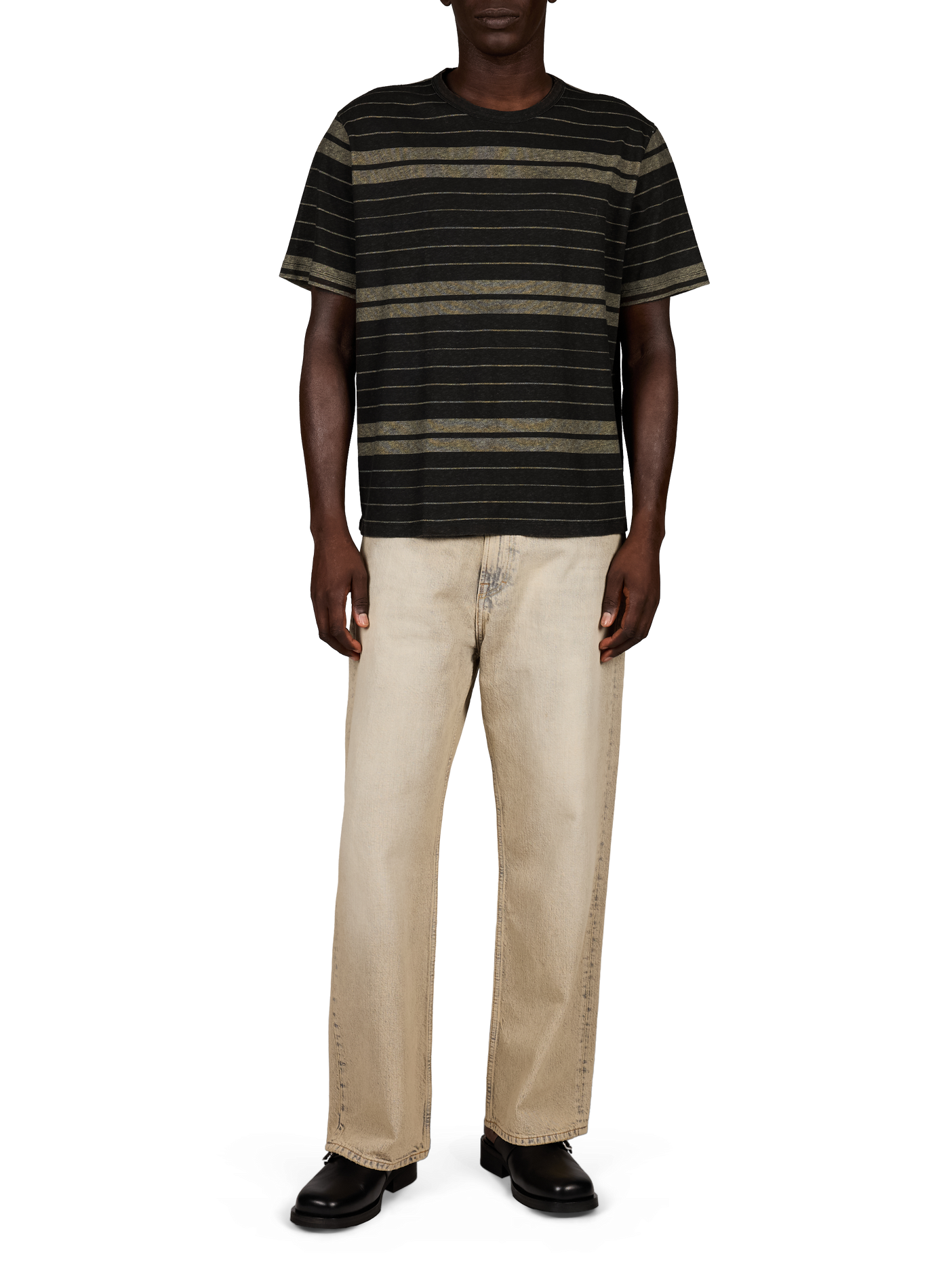 Large striped cotton and linen t-shirt OUR LEGACY Multicolour
